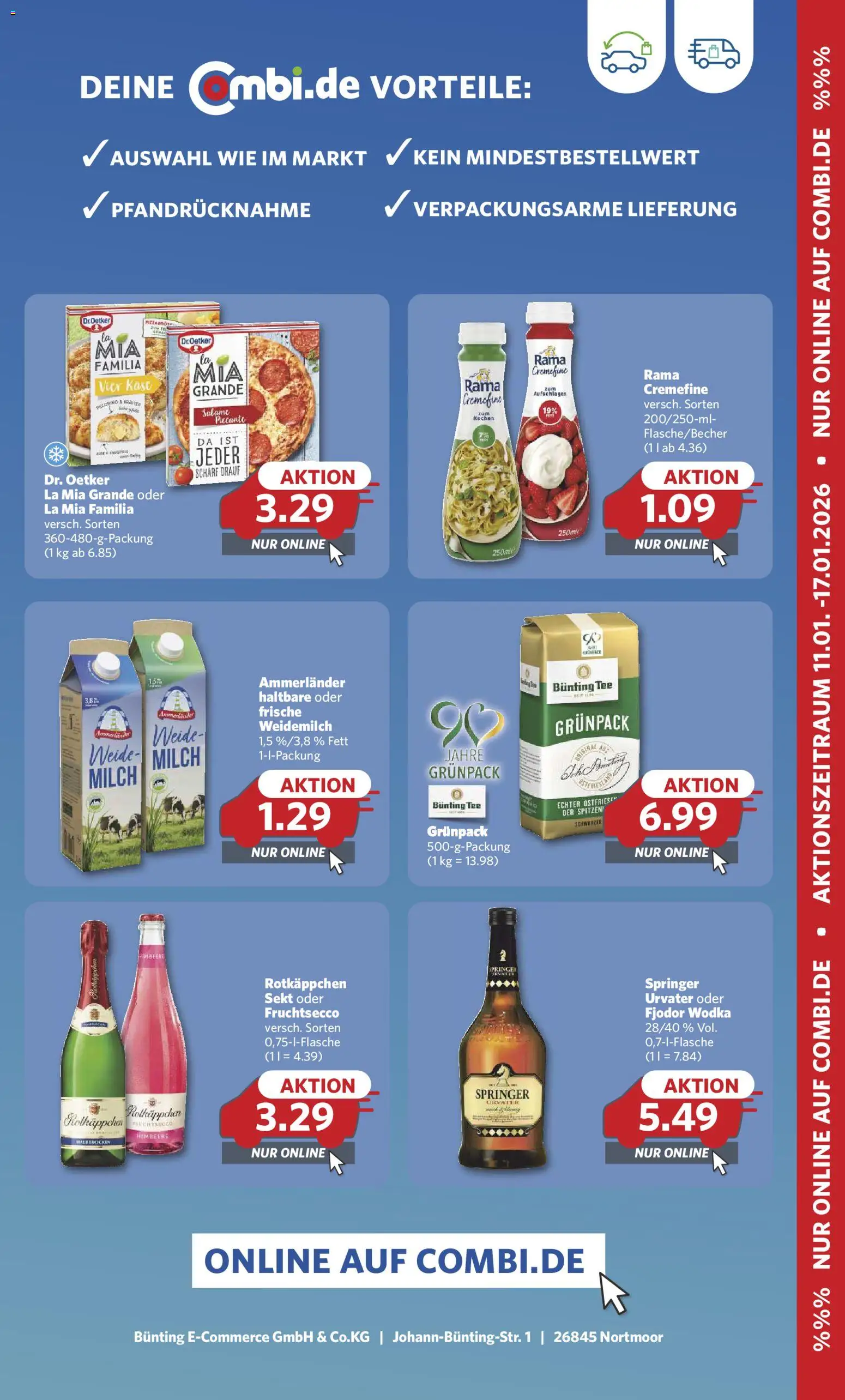 Combi Online Einkaufen – gültig ab 11.01.2026 | Seite: 2 | Produkte: Sekt, Rama cremefine, Fruchtsecco, Tee