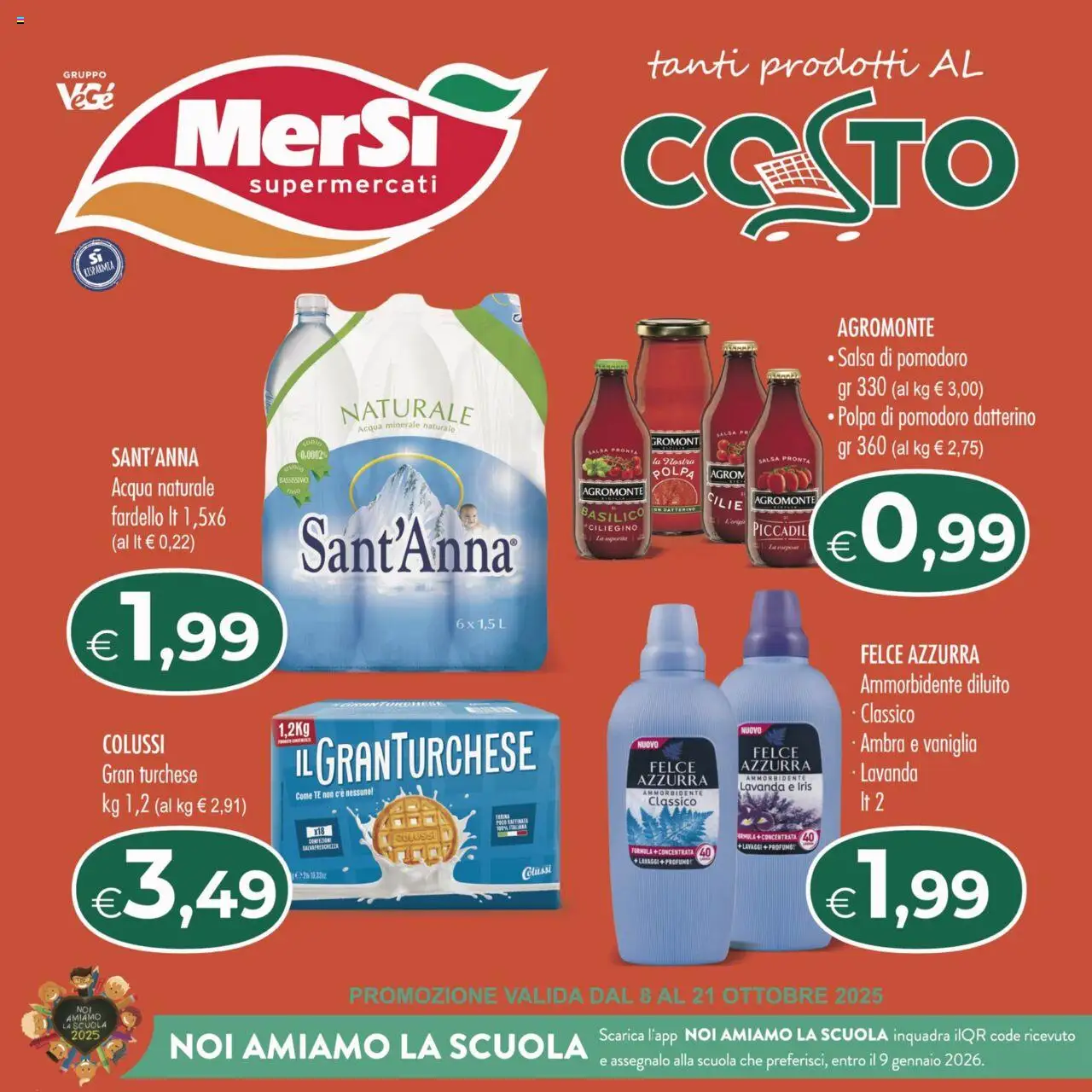 Volantino MerSi Supermercati del 08.10.2025 | Pagina: 1 | Prodotti: Tè, Acqua, Acqua naturale, Acqua minerale