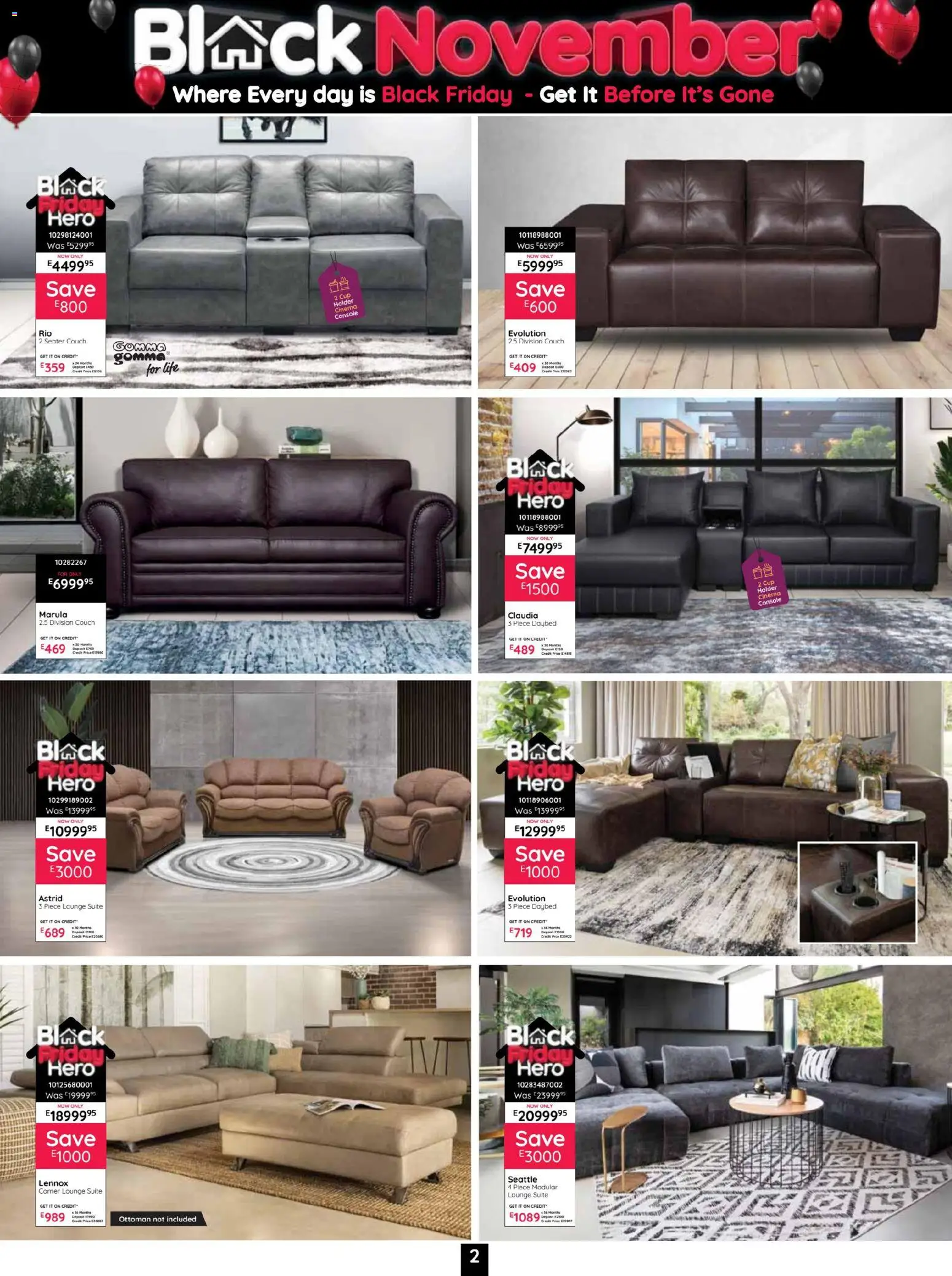 New Bradlows catalogue – valid from 10.11.2025 | Page: 2 | Products: Couch, Lounge suite, Ottoman