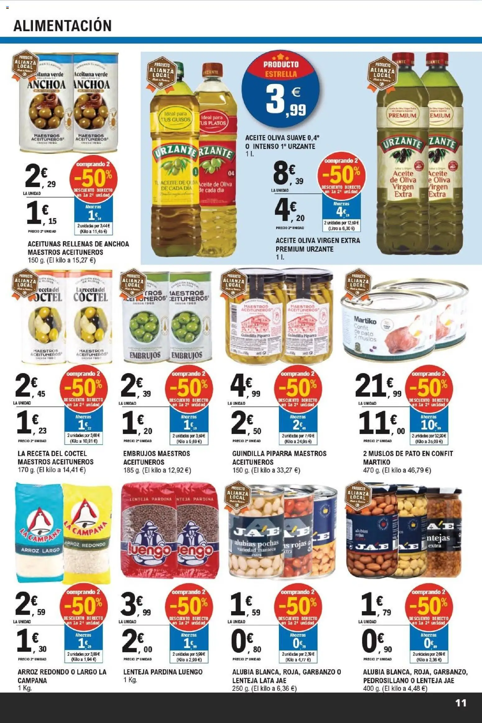 E.Leclerc Productos Estrella │ válido desde el 15.04.2026 | Página: 11 | Productos: Manteca, Aceite, Aceite de oliva, Anchoa