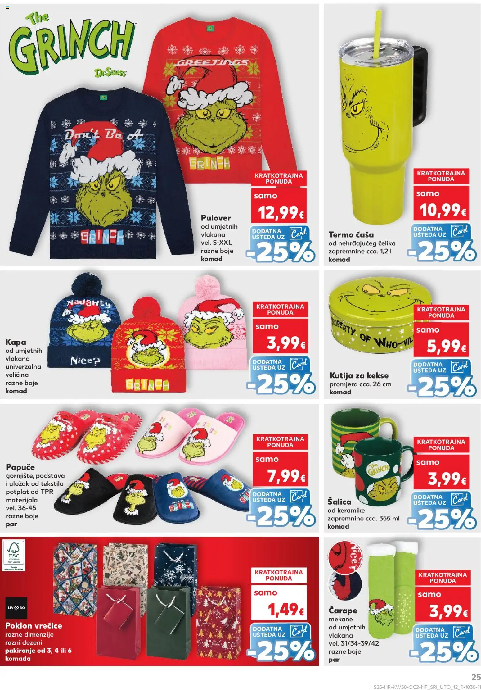 Kaufland katalog | vrijedi od 10.12.2025 | Stranica: 25 | Proizvodi: Kutija, Čarape, Papuče, Šalica