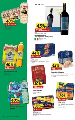 Barilla Pasta, Spaghetti N° 5/Penne rigate N° 73 5 x 500 g – gültig ab 09.09.2025 | Seite: 8 | Produkte: Barilla, Mineralwasser, Pasta, Pfirsich