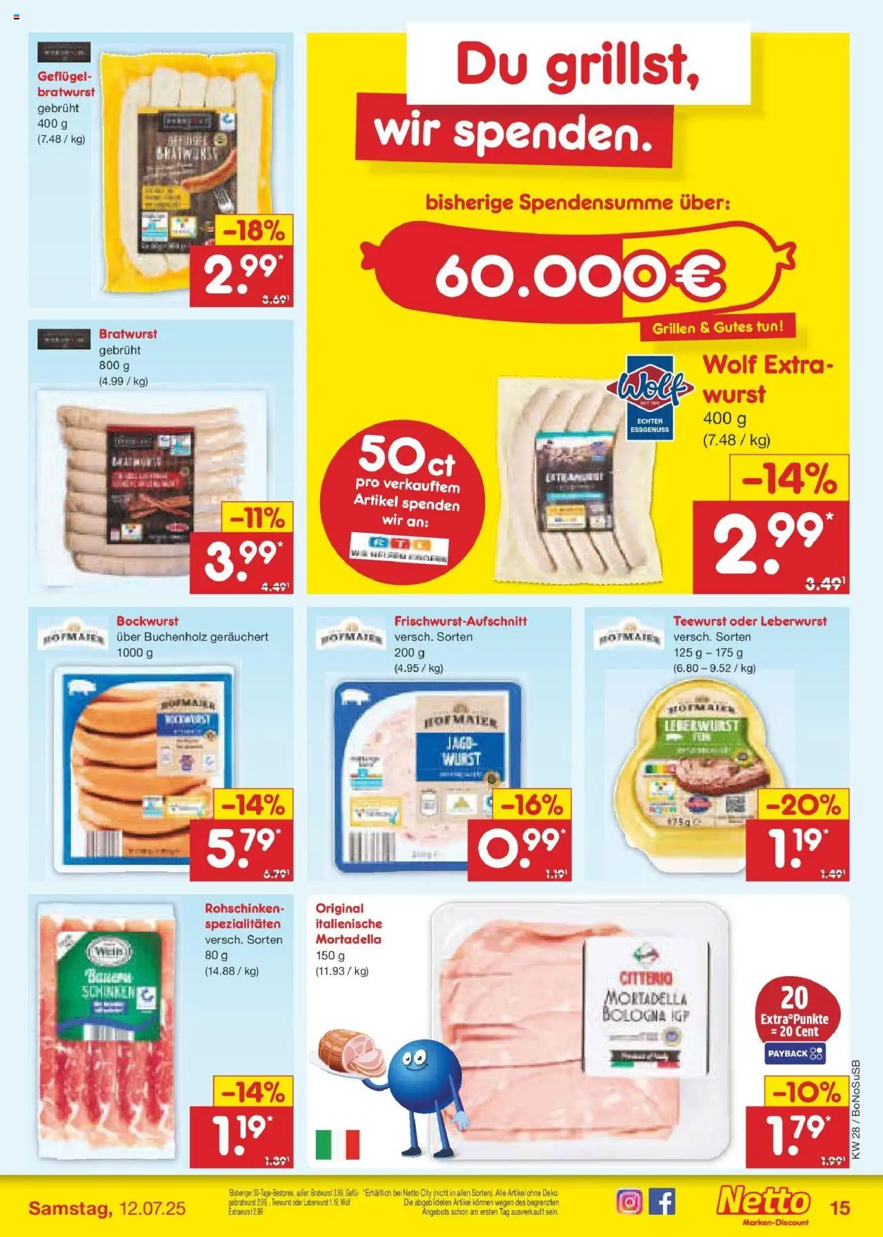 Netto Marken-Discount prospekt Herne	 - gültig ab dem 07.07.2025 | Seite: 17 | Produkte: Bratwurst, Wurst, Schinken, Wein