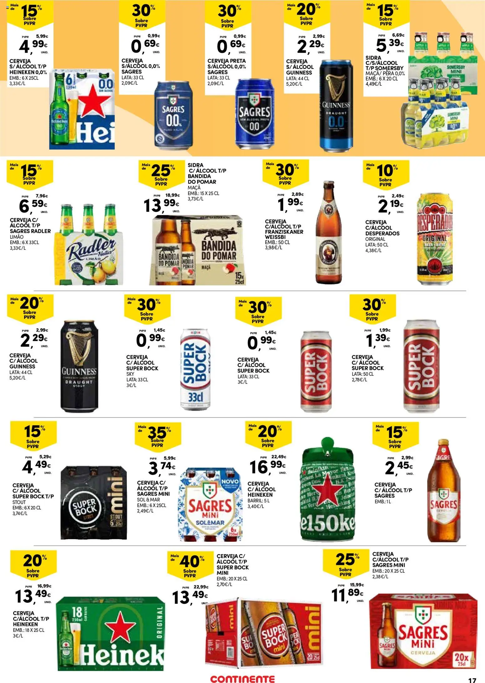 Continente - Açores: Folheto Quinzenal │ válido de 22.01.2026 | Página: 17 | Produtos: Super bock, Maça, Cerveja, Somersby