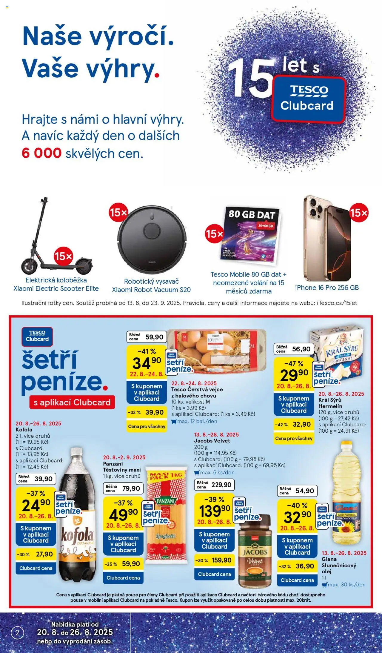 Tesco leták - Hypermarket od 20.08.2025 | Strana: 2 | Produkty: Iphone, Vysavač, Robot, Xiaomi