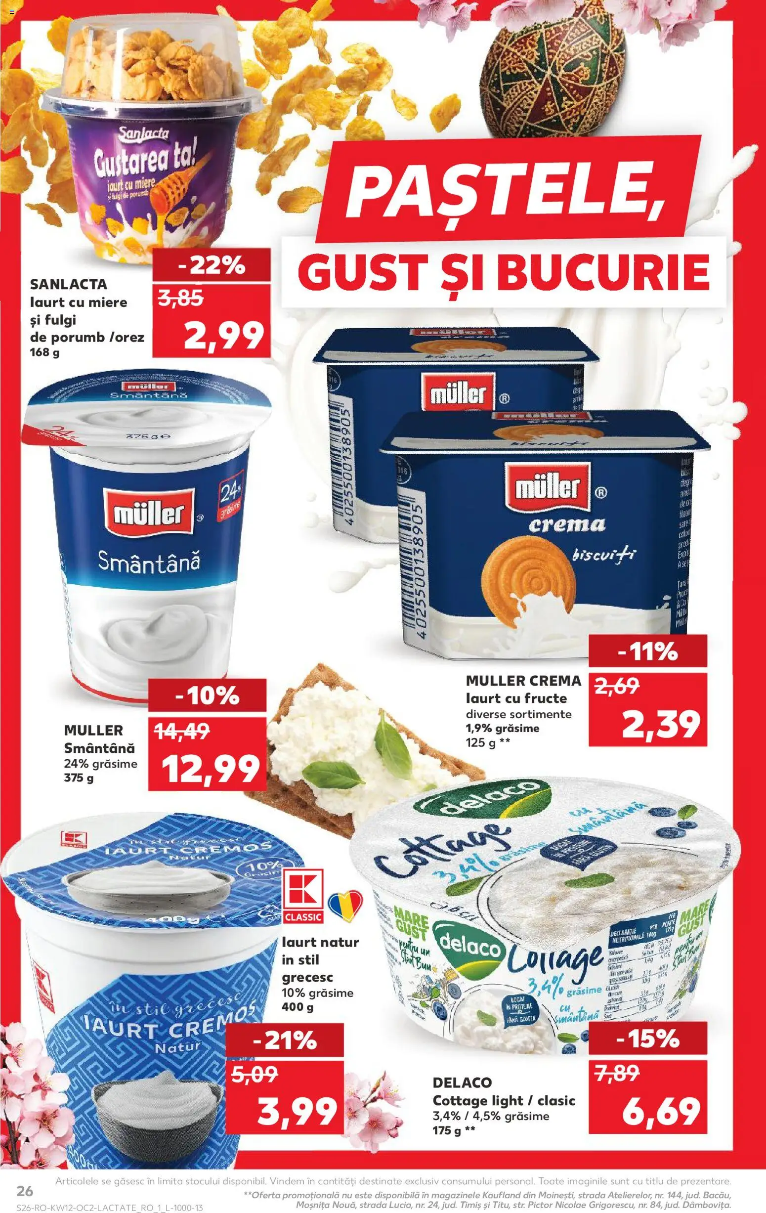 Noul catalog Kaufland – valabil de la 18.03.2026 | Pagină: 26 | Produse: Cremă, Smântână, Porumb, Fructe
