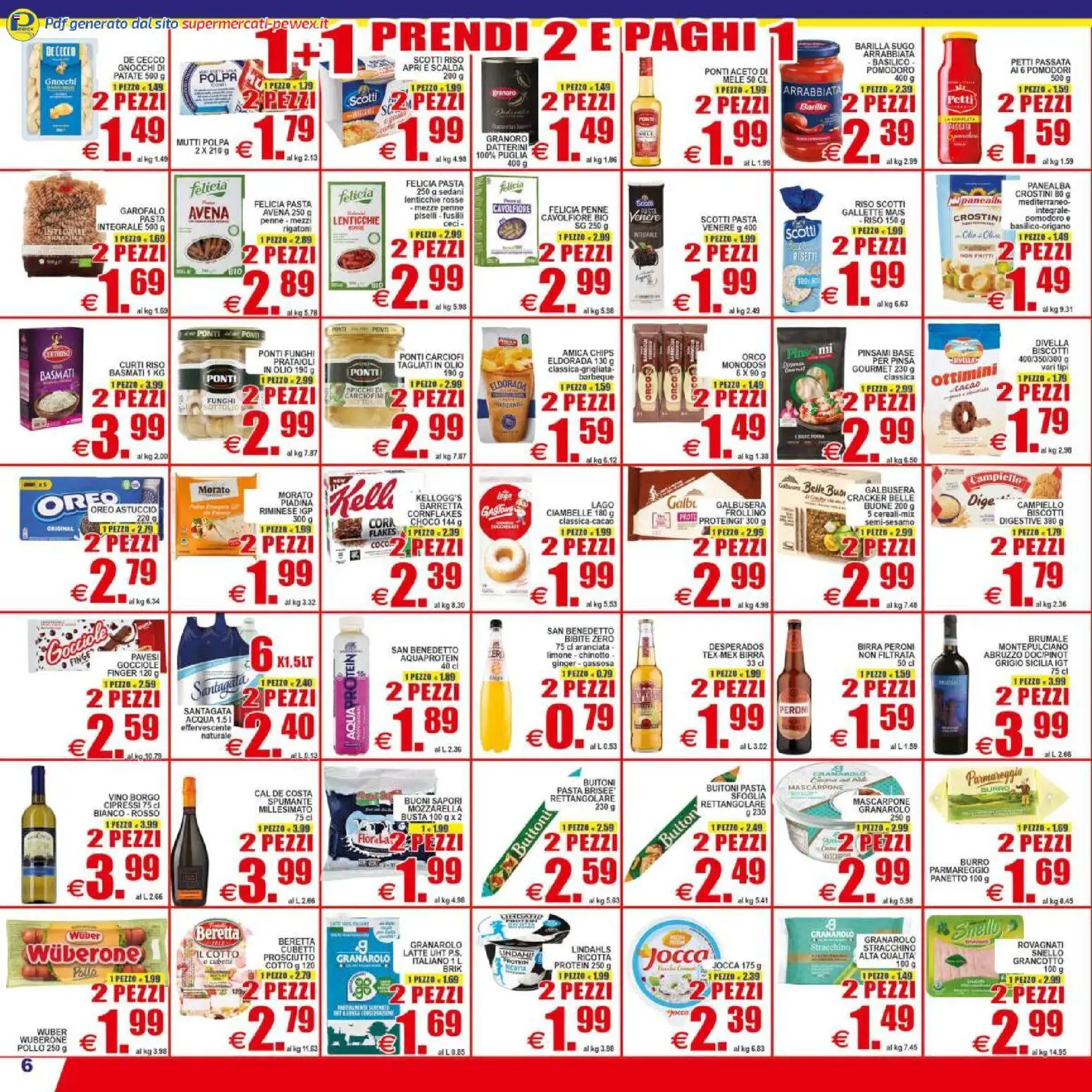 Volantino Pewex del 29.04.2026 | Pagina: 6 | Prodotti: Acqua, Gallette, Mais, Gnocchi