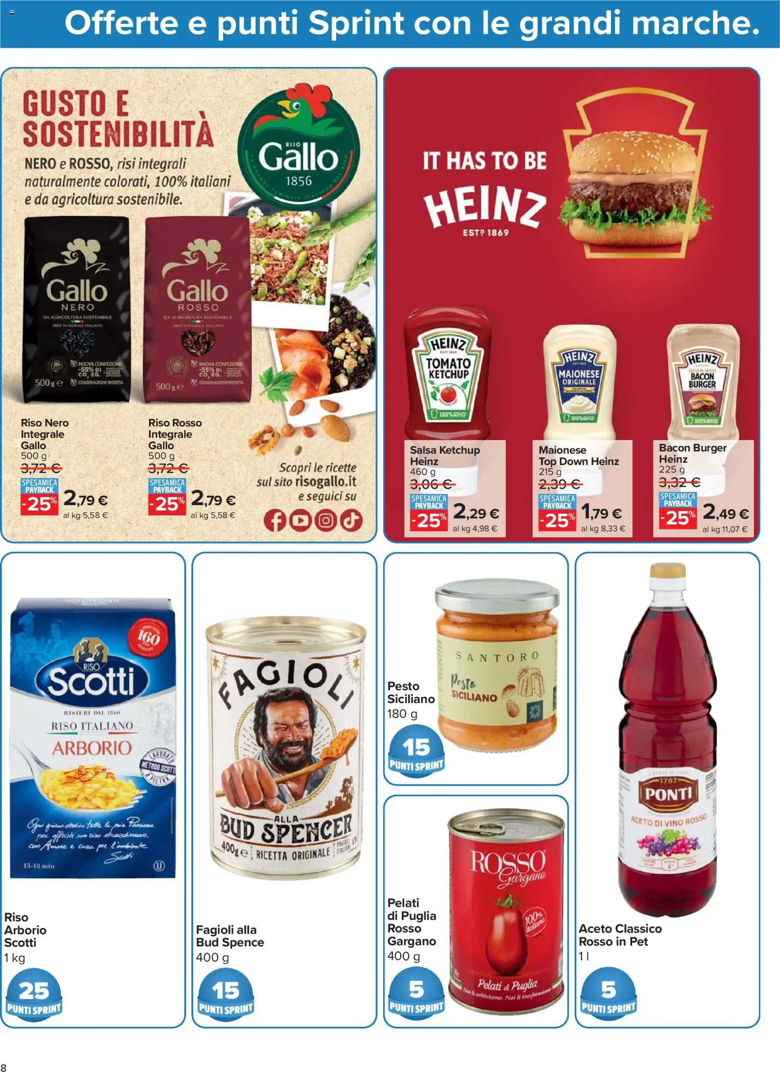 Volantino Carrefour del 07.04.2026 | Pagina: 8 | Prodotti: Riso, Maionese, Pesto, Vino rosso