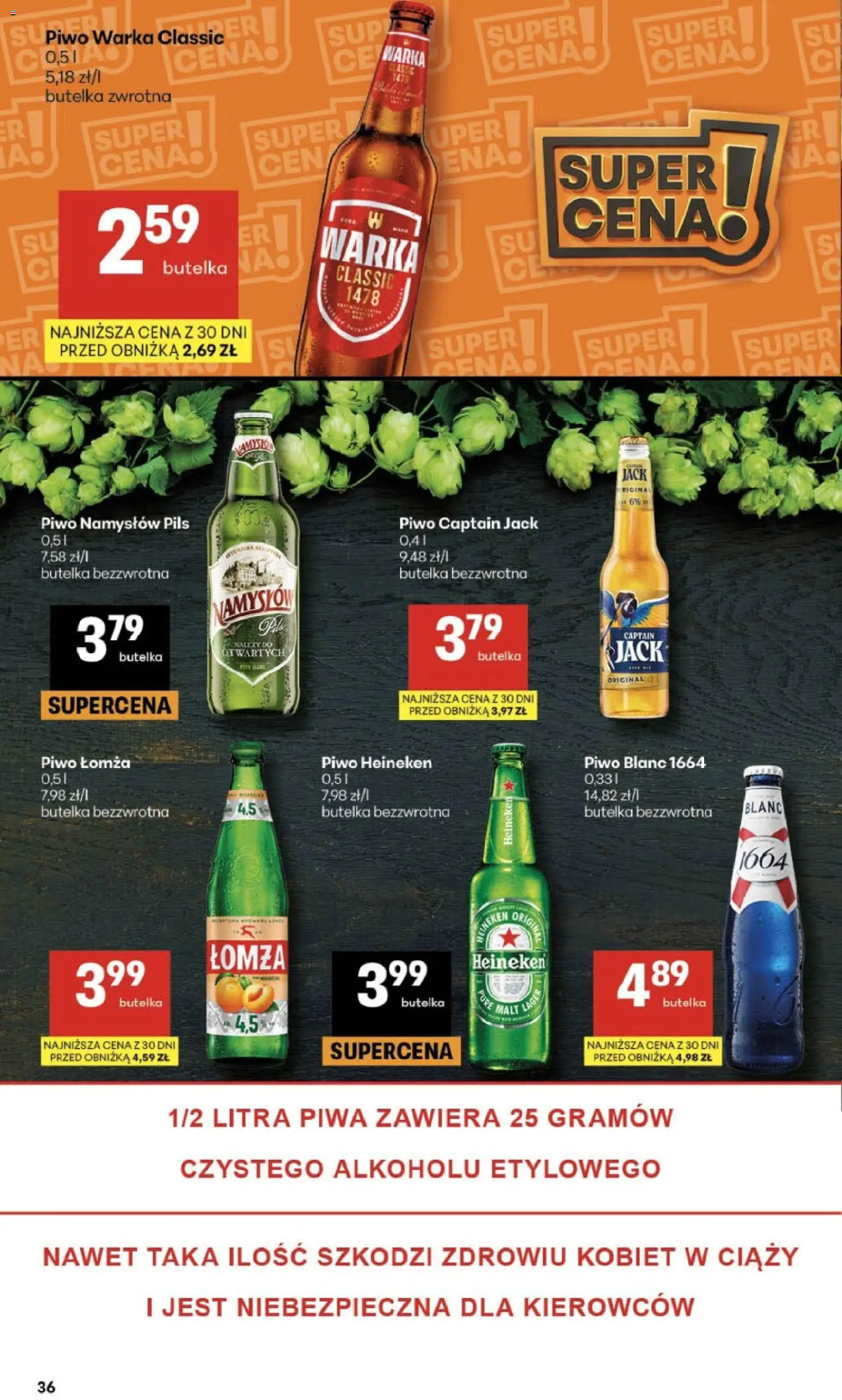 Delikatesy Centrum gazetka - Sklepy Własne od 26.03.2026 | Strona: 36 | Produkty: Warka, Piwo, Piwo Namysłów, Heineken
