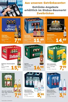 Globus Baumarkt prospekt Homburg	 ab 01.12.2025 gültig | Seite: 16 | Produkte: Pils, Oettinger, Mineralwasser, Krombacher