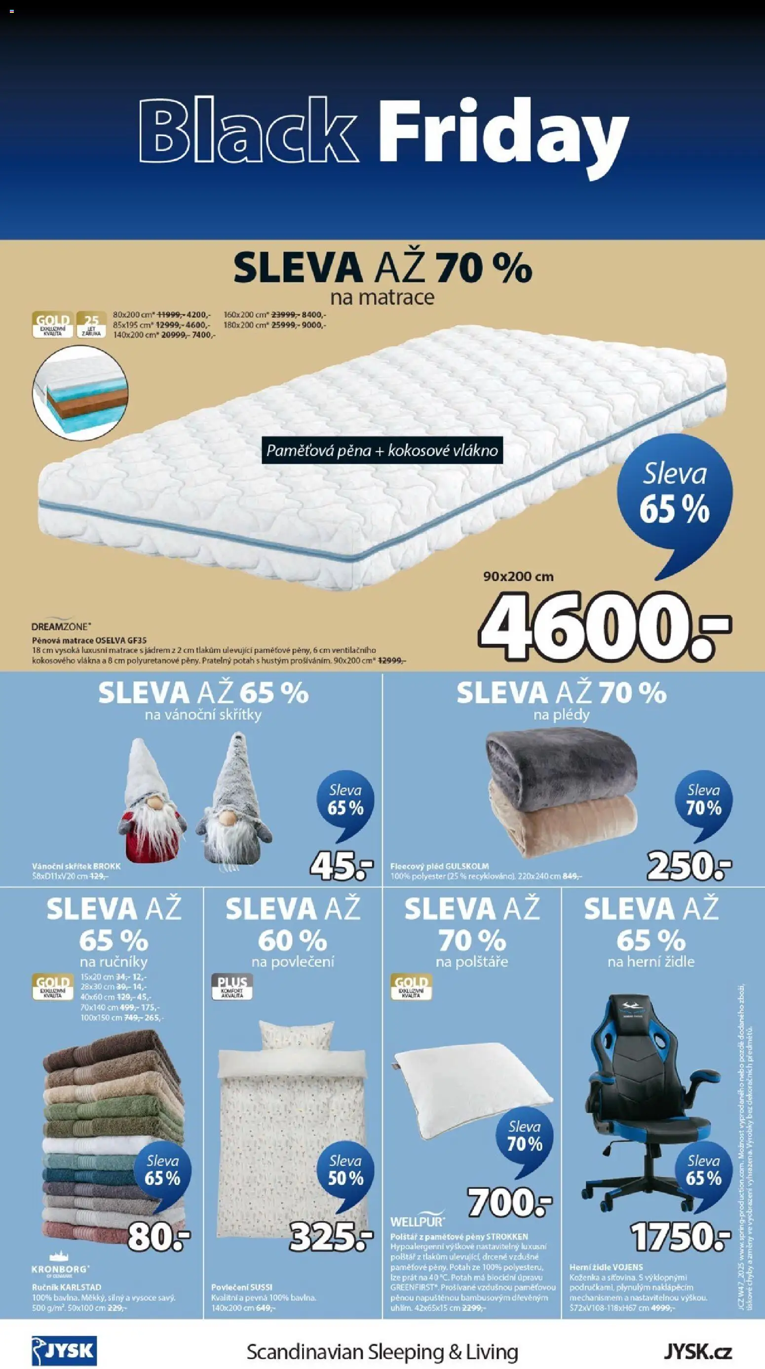 JYSK Black Friday od 19.11.2025 | Strana: 16 | Produkty: Ručník, Ručníky, Matrace, Polštář