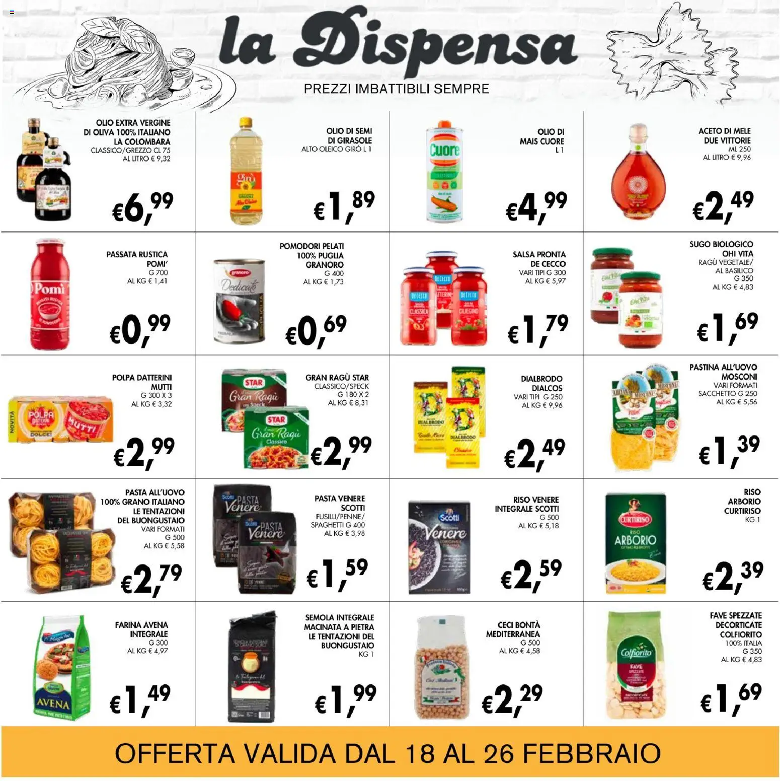 Volantino Coal del 18.02.2026 | Pagina: 12 | Prodotti: Ceci, Farina, Mais, Sugo