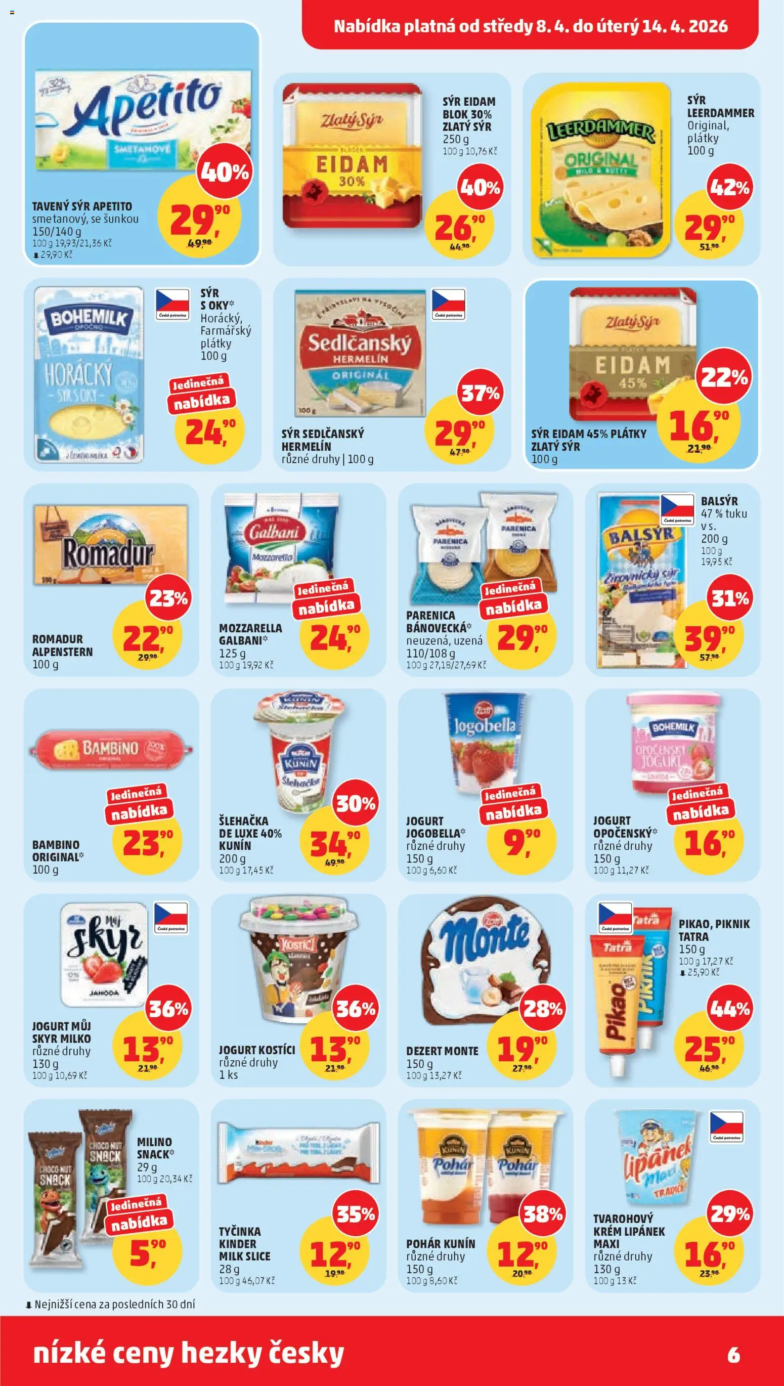 Penny Market leták od 08.04.2026 | Strana: 6 | Produkty: Lipánek, Parenica, Sýr, Šlehačka