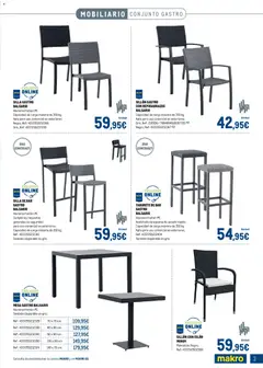 Vista previa Makro - Especial Terrazas válido desde el 09.03.2026 | Página: 3 | Productos: Cojín, Sillón, Mesa, Silla