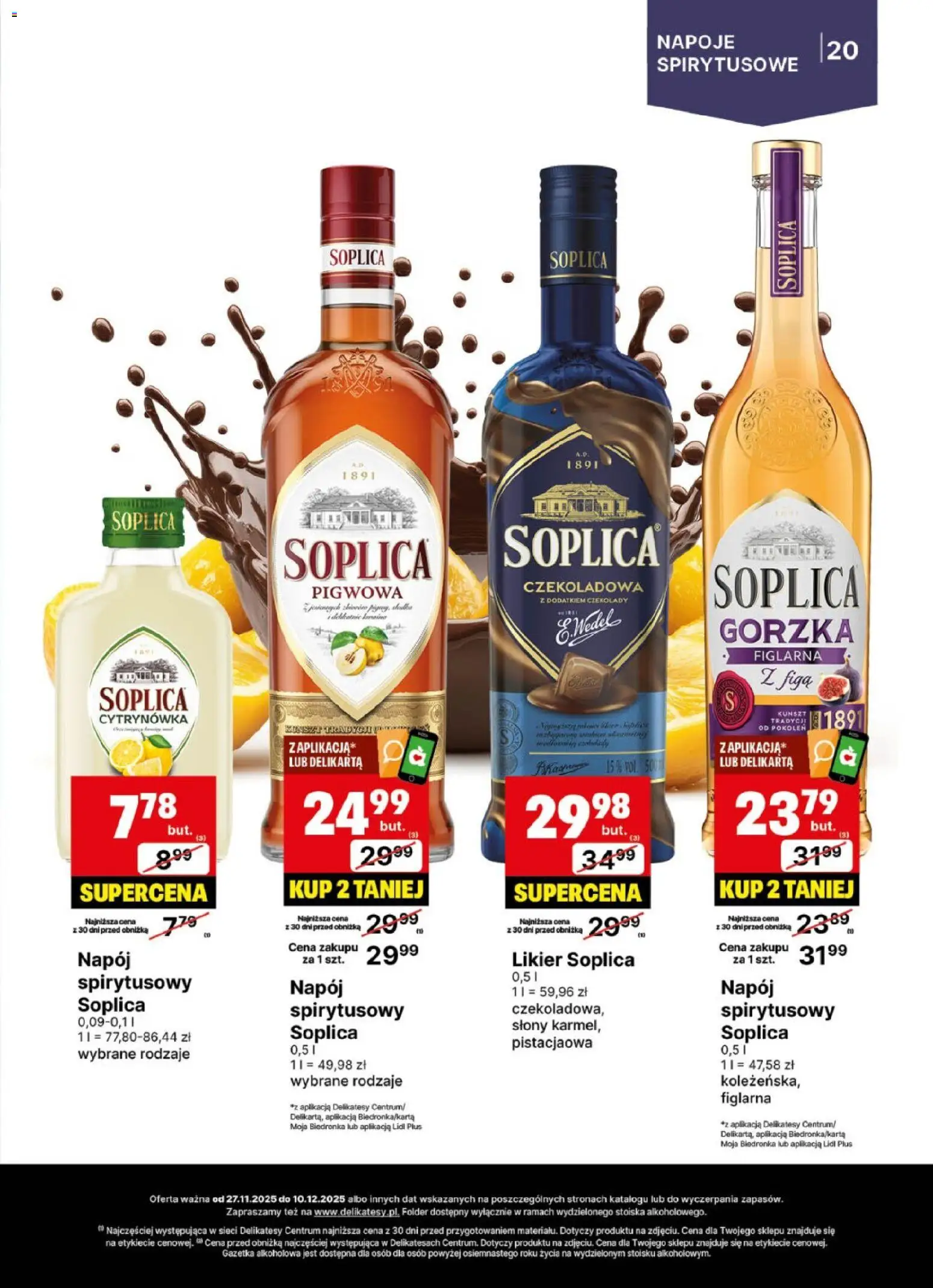 Delikatesy Centrum Gazetka - DeliBarek od 27.11.2025 | Strona: 20 | Produkty: Czekolady, Czekoladowa, Napoje, Delikatesy