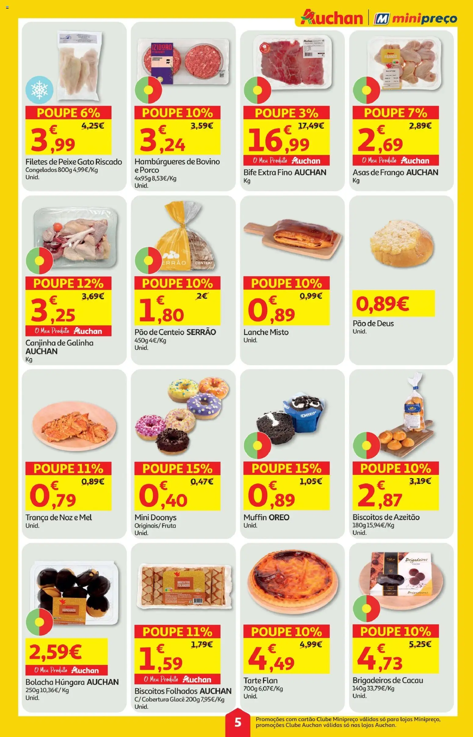 Minipreço folheto │ válido de 05.03.2026 | Página: 5 | Produtos: Frango, Pão, Tarte, Biscoitos