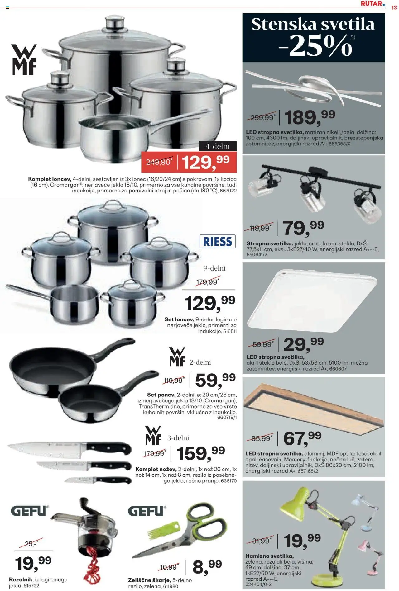 Rutar katalog │ velja od 06.08.2025 | Stran: 13 | Izdelki: Pomivalni stroj, Nož