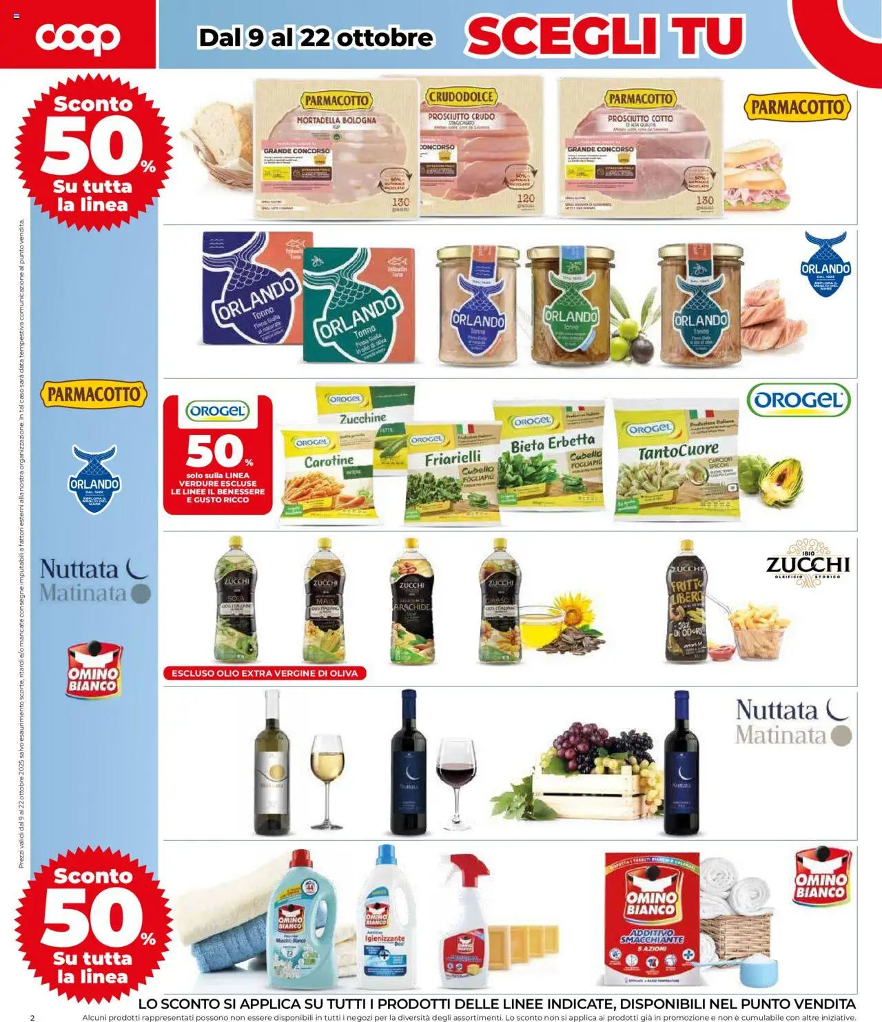 Volantino COOP del 09.10.2025 | Pagina: 2 | Prodotti: Tonno, Olio extra vergine, Friarielli, Mais