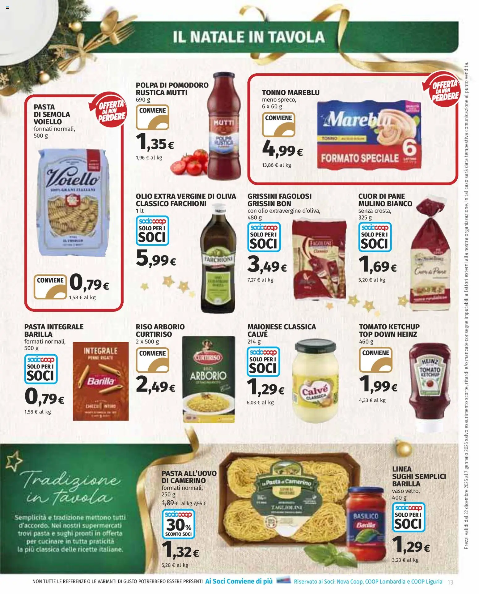 Volantino COOP del 22.12.2025 | Pagina: 13 | Prodotti: Ketchup, Maionese, Olio extra vergine, Grissini