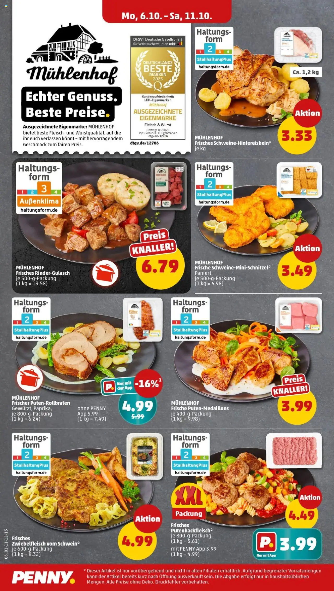 Penny - Berlin – gültig ab 06.10.2025 | Seite: 8 | Produkte: Top, Rindergulasch, Wurst, Fleisch