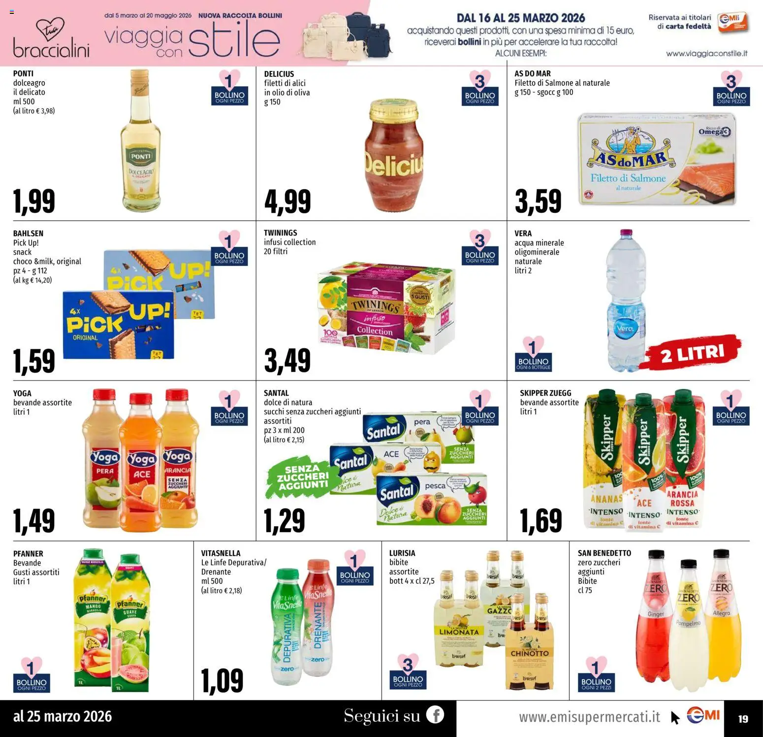 Volantino EMI del 16.03.2026 | Pagina: 19 | Prodotti: Pesca, Pera, Arancia, Olio di Oliva