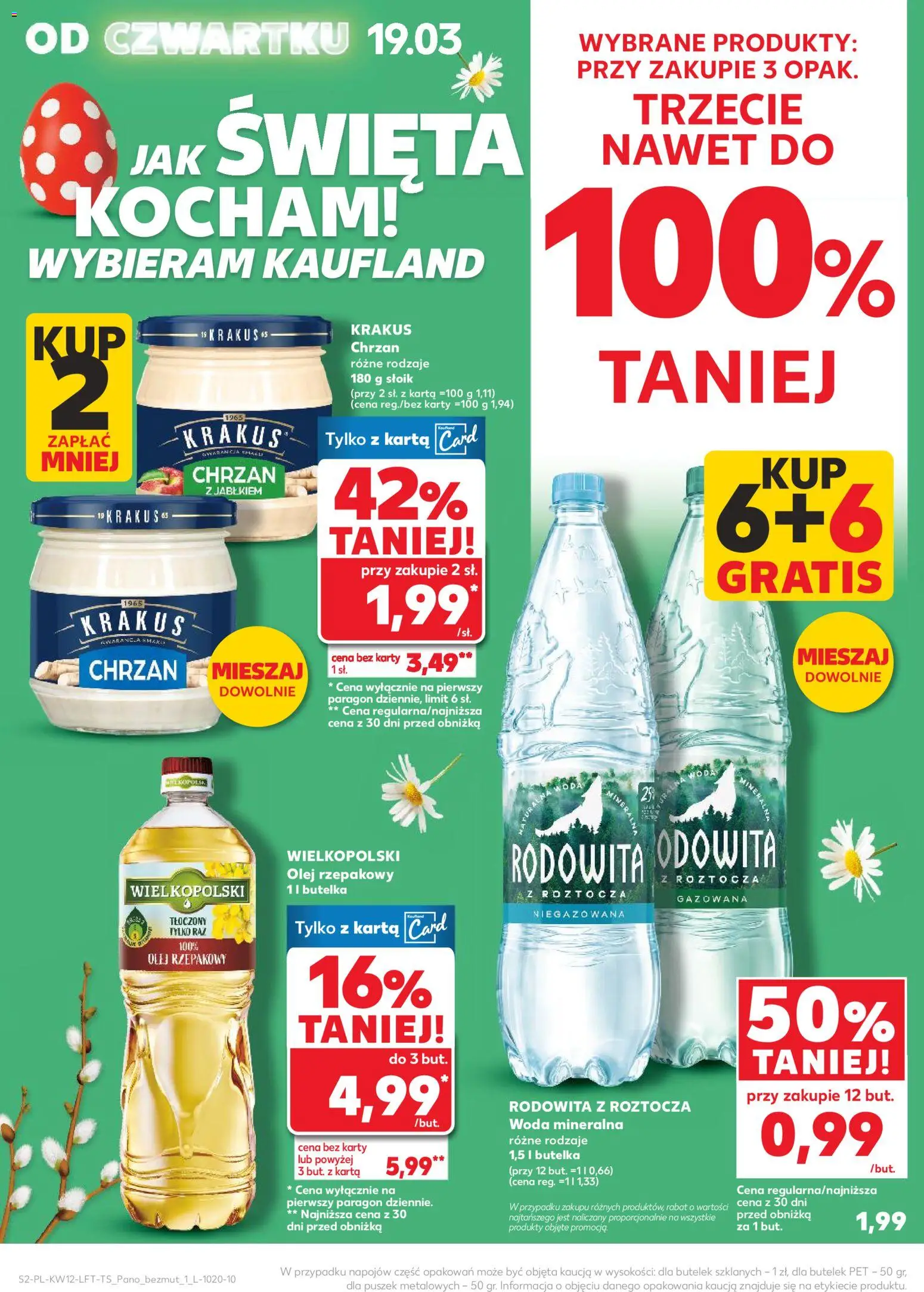 Kaufland gazetka od 19.03.2026 | Strona: 2 | Produkty: Karta, Olej rzepakowy, Chrzan, Olej
