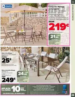 Vista previa Carrefour Jardin válido desde el 13.03.2026 | Página: 13 | Productos: Mesa extensible, Muebles, Cojín, Sillón