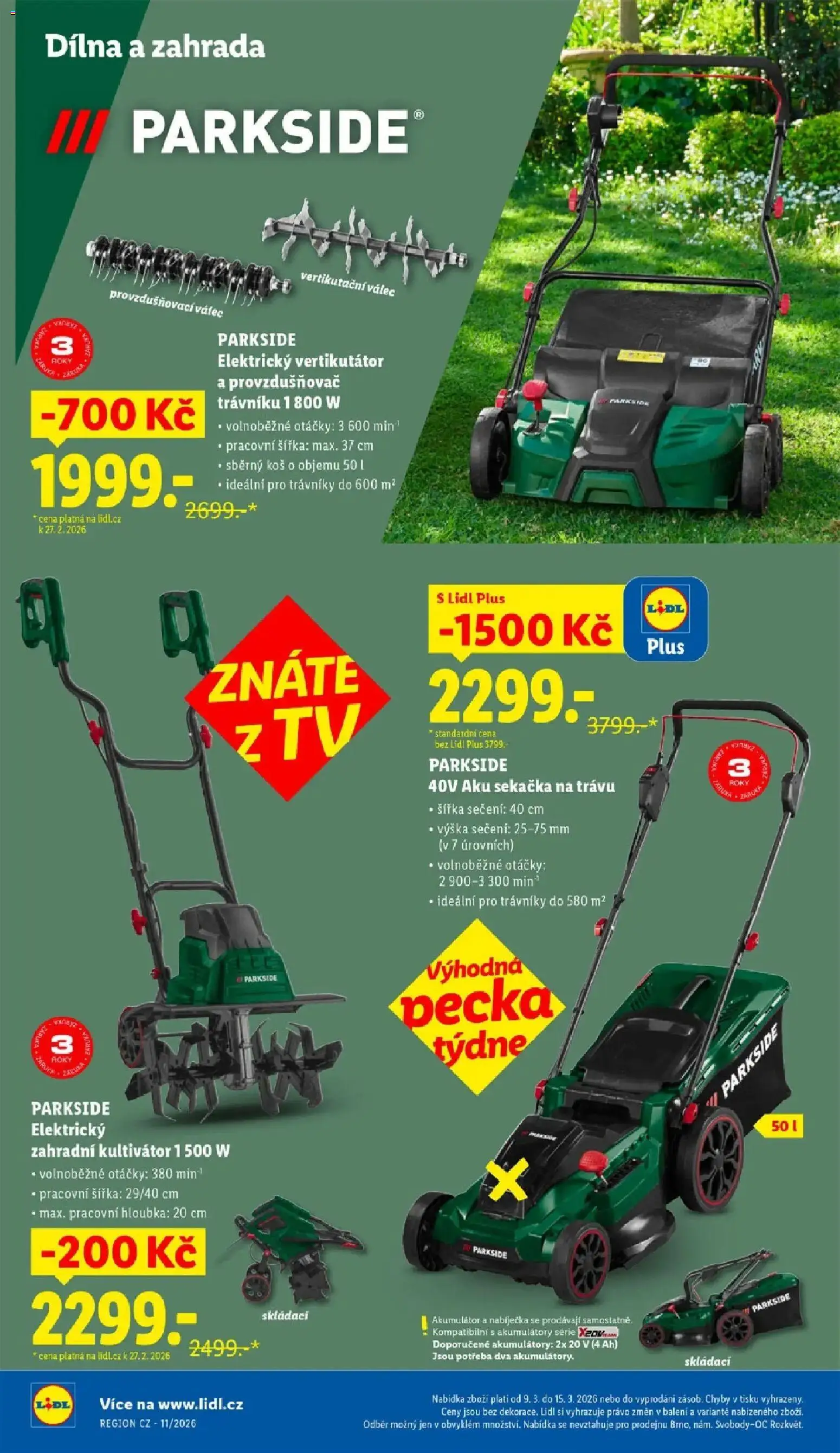 Lidl aktuální leták od 09.03.2026 | Strana: 30 | Produkty: Parkside, Kultivátor, Zahradní kultivátor, Sekačka