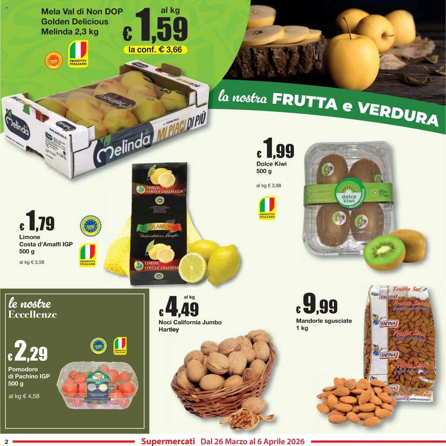 Volantino Sì con Te del 26.03.2026 | Pagina: 2 | Prodotti: Kiwi, Frutta, Limone, Noci