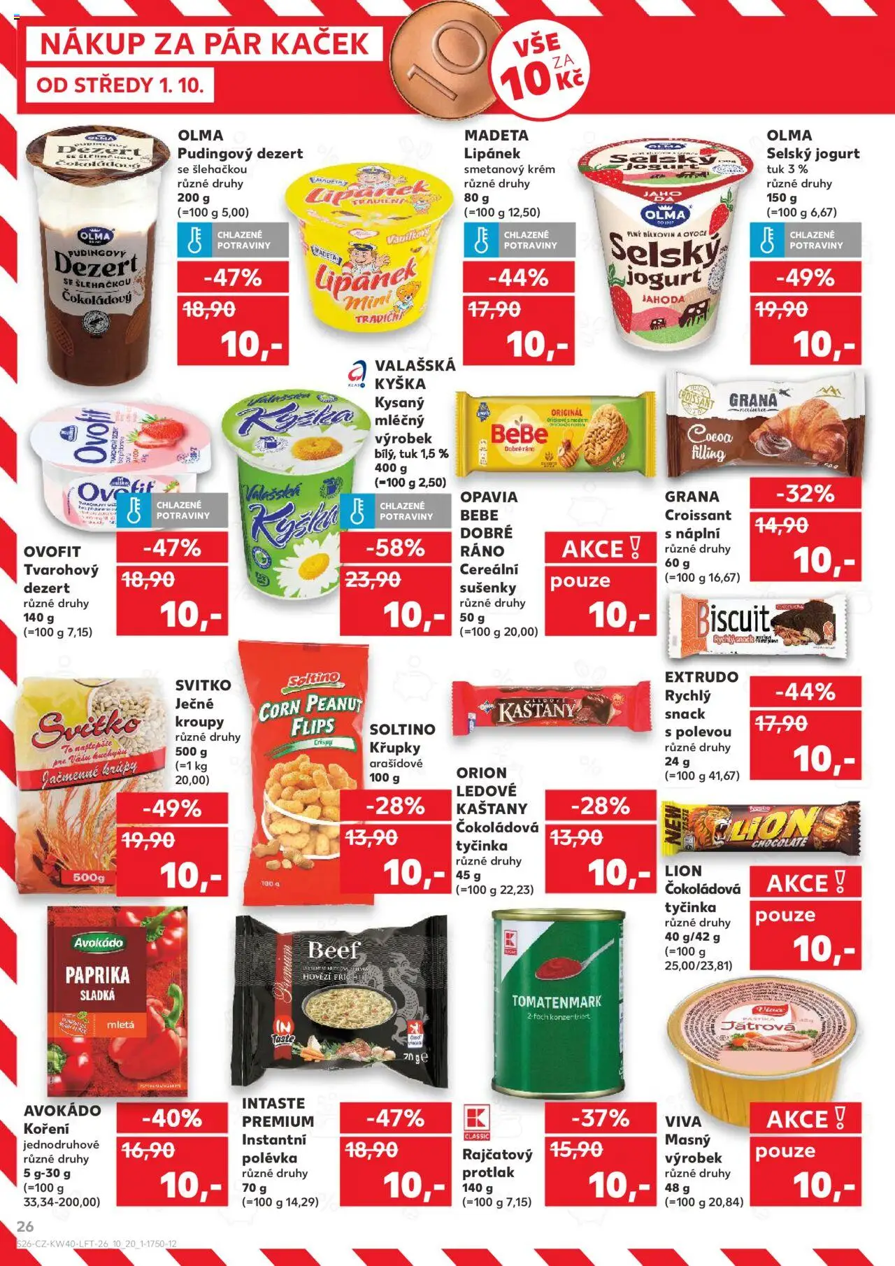 Kaufland leták od 01.10.2025 | Strana: 26 | Produkty: Lipánek, Jogurt, Potraviny, Bebe