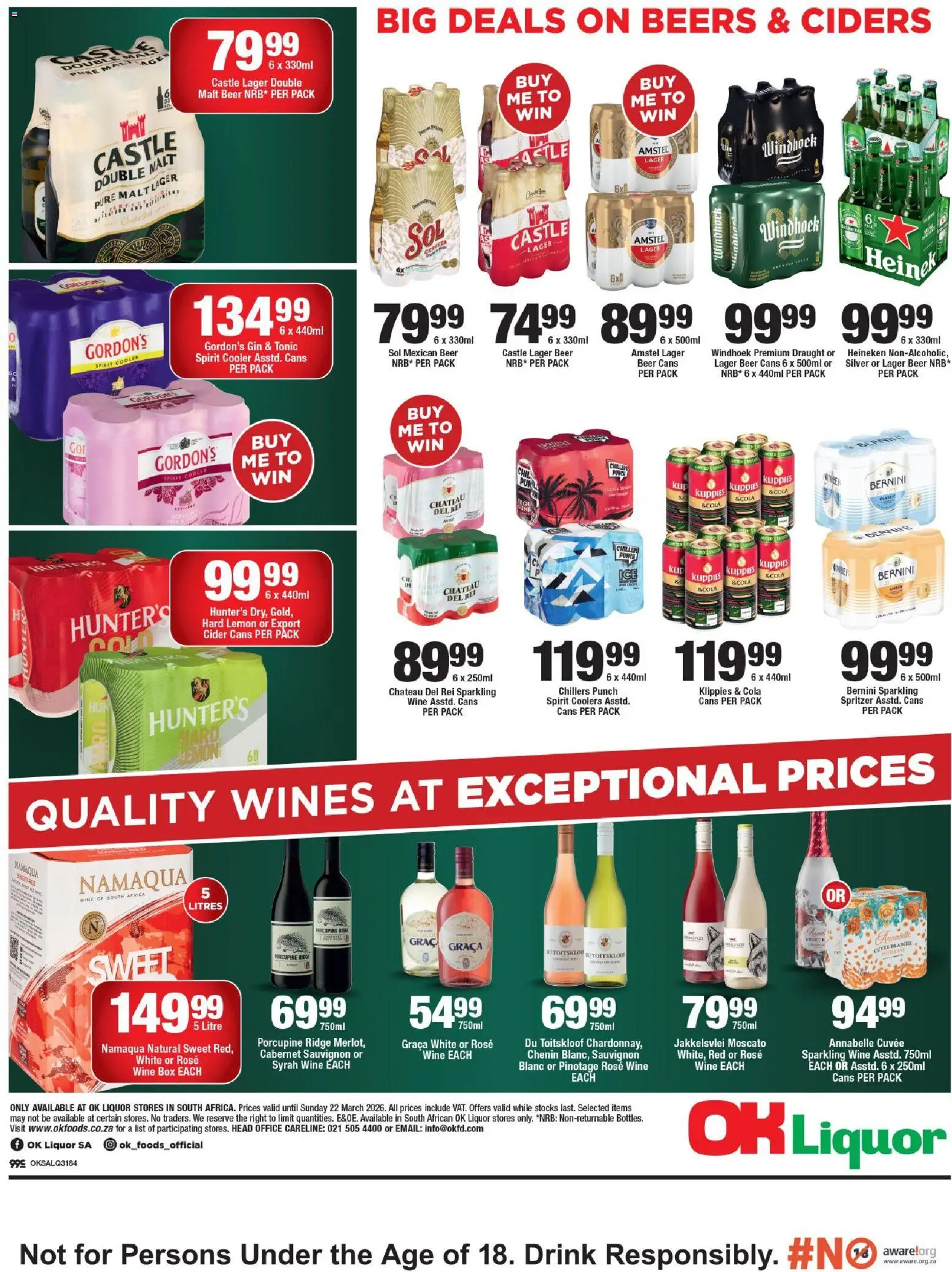 New OK Foods catalogue – valid from 11.03.2026 | Page: 2 | Products: Tonic, Cider, Wine, Lemon