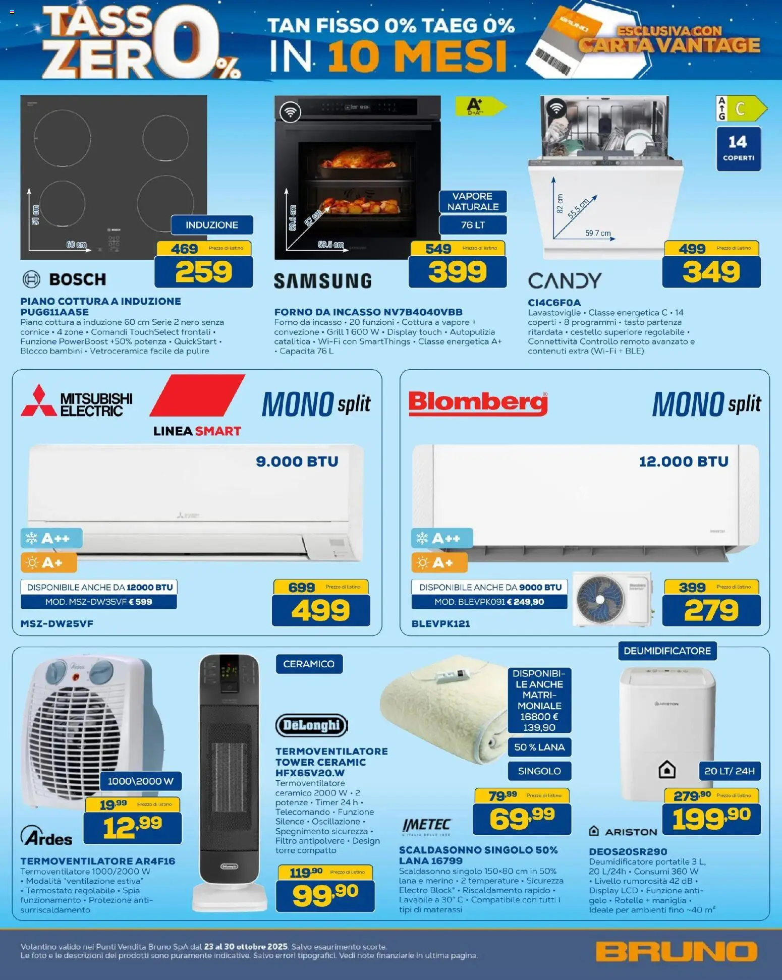 Volantino BRUNO del 23.10.2025 | Pagina: 6 | Prodotti: Deumidificatore, Piano cottura, Forno, Samsung