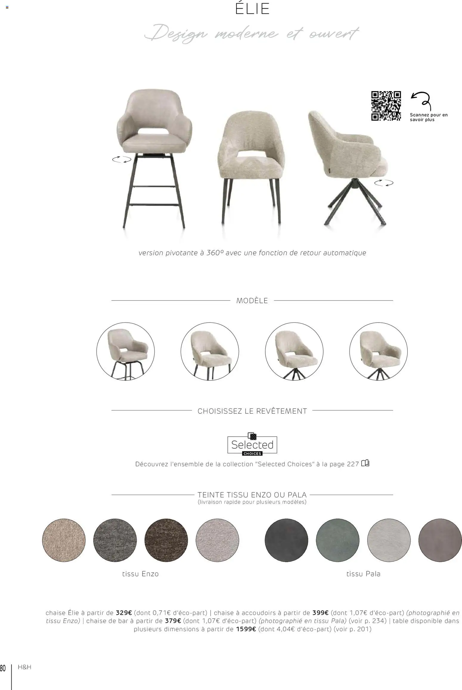 {H1} | Page: 80 | Produits: Table, Chaise, Chaise de bar