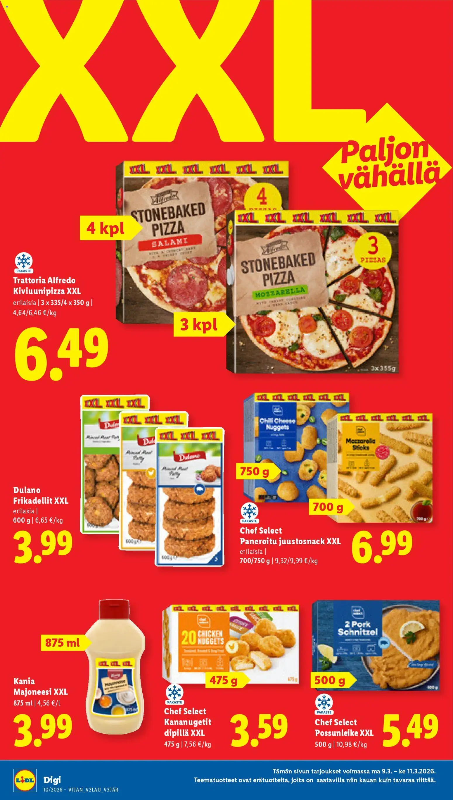 Lidl tarjoukset - Helsinki – voimassa 05.03.2026 alkaen | Sivu: 24 | Tuotteet: Mozzarella, Majoneesi, Salami, Pizza