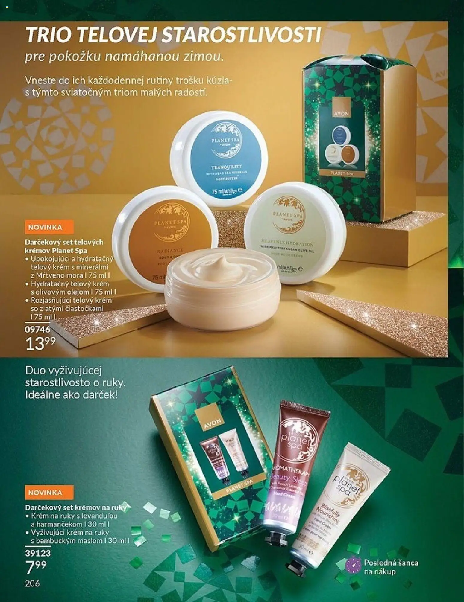 Nové Avon akcie – leták je platný od 01.12.2025 | Strana: 206 | Produkty: Telový krém, Krém na ruky, Krém