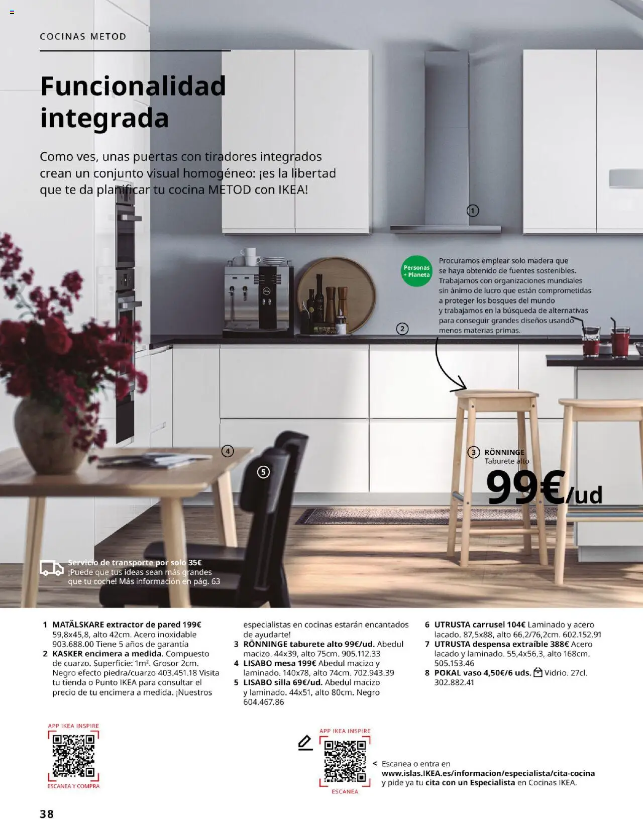 Catálogo IKEA Cocinas │ válido desde el 06.02.2025 | Página: 38 | Productos: Taburete, Té, Cocina, Silla
