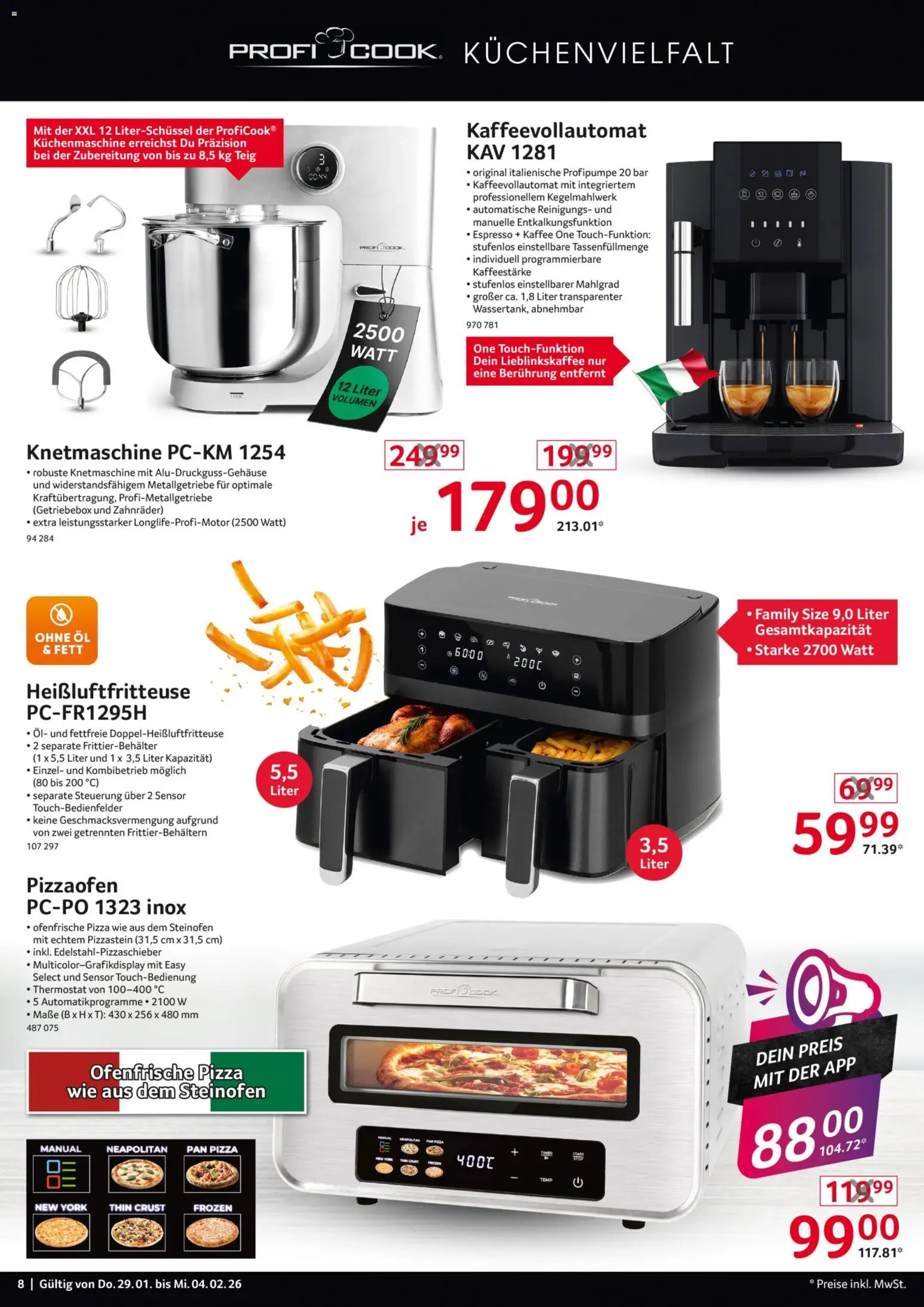 Selgros  Non Food – gültig ab 29.01.2026 | Seite: 8 | Produkte: Kaffee, Pizza, Kaffeevollautomat, Heißluftfritteuse