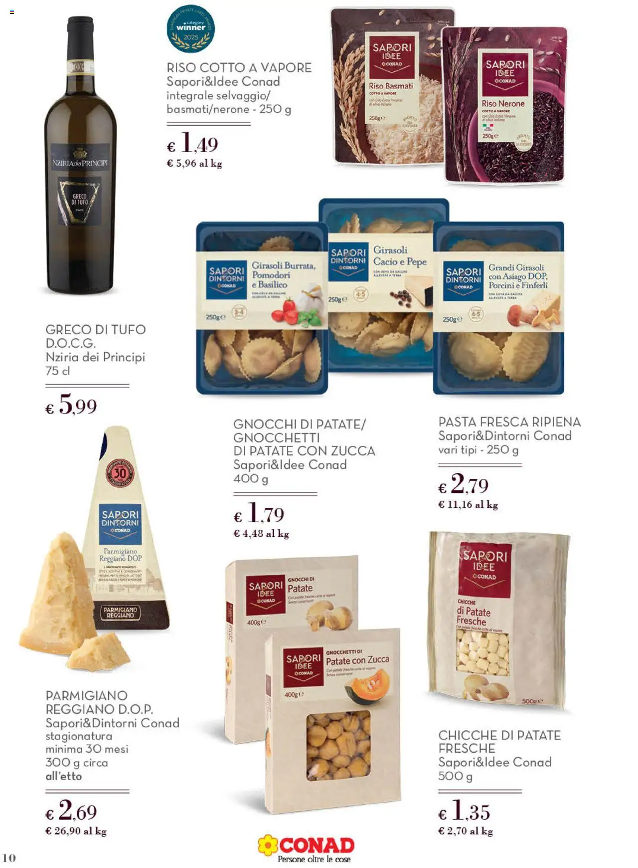 Volantino Conad del 10.09.2025 | Pagina: 10 | Prodotti: Pasta, Zucca, Olio extra vergine, Terra