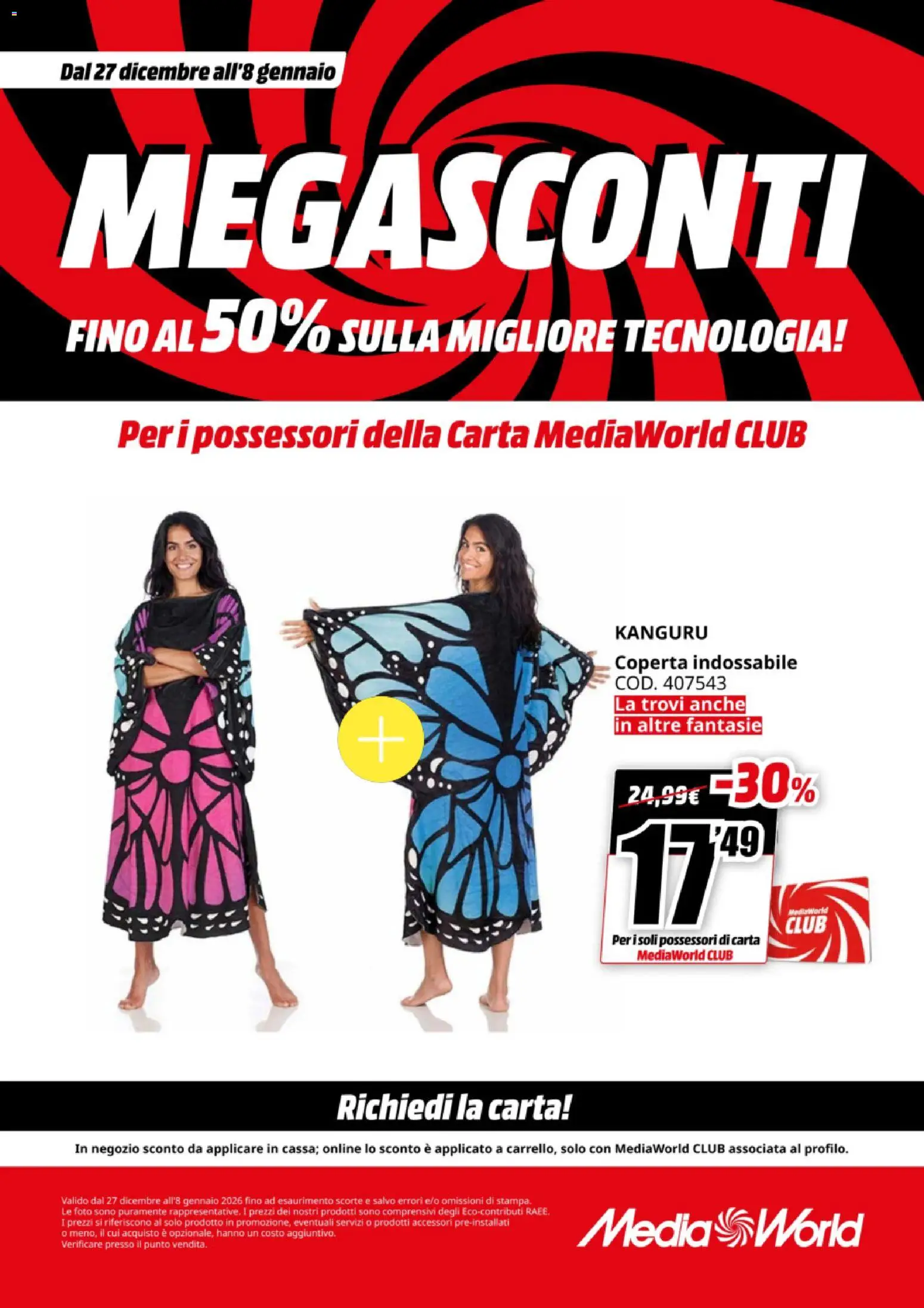 Volantino Media World del 27.12.2025 | Pagina: 61 | Prodotti: Coperta