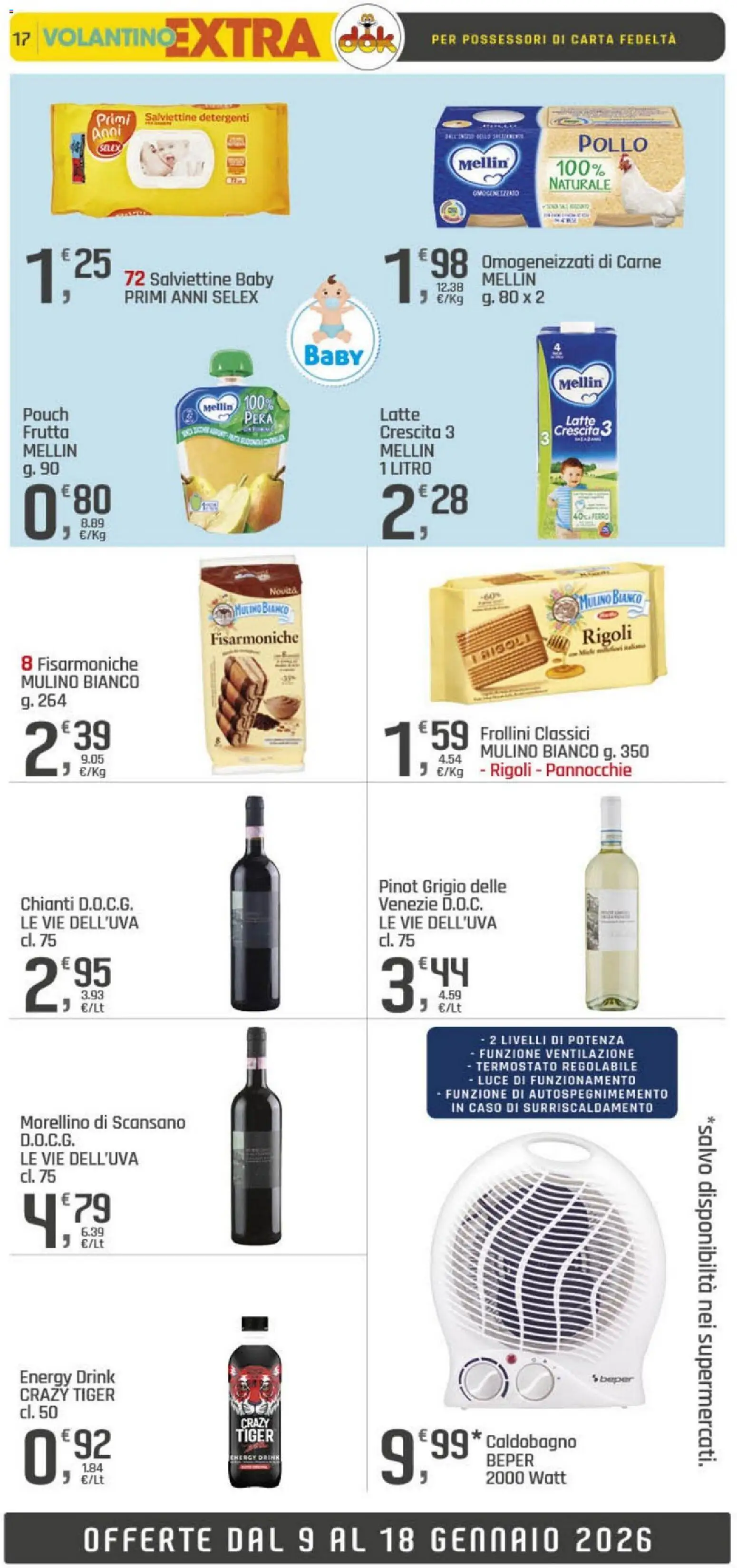 Volantino DOK del 09.01.2026 | Pagina: 17 | Prodotti: Pollo, Frutta, Latte, Frollini