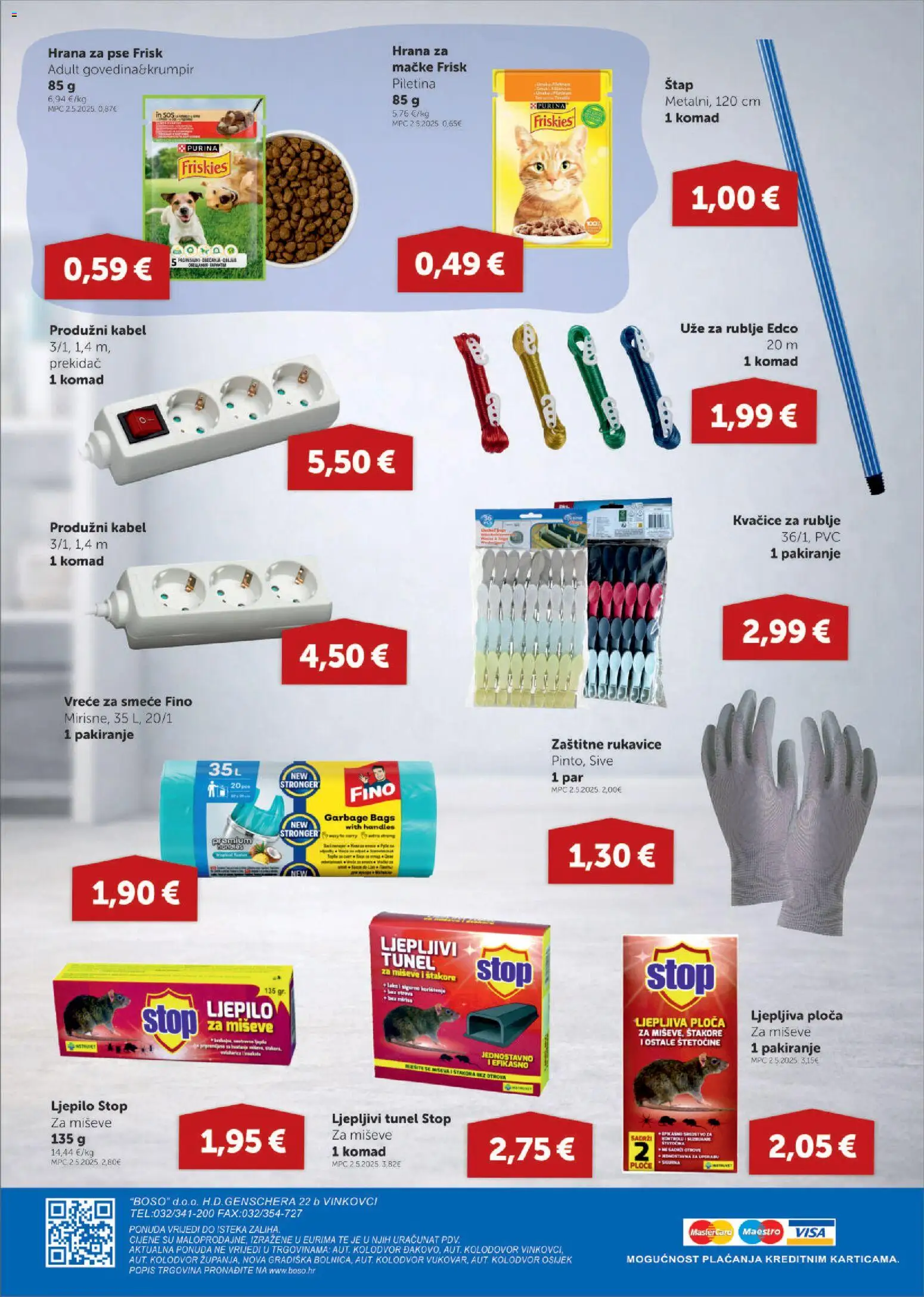 Boso katalog | vrijedi od 26.02.2026 | Stranica: 16 | Proizvodi: Hrana za pse, Vreće za smeće, Rukavice, Kabel