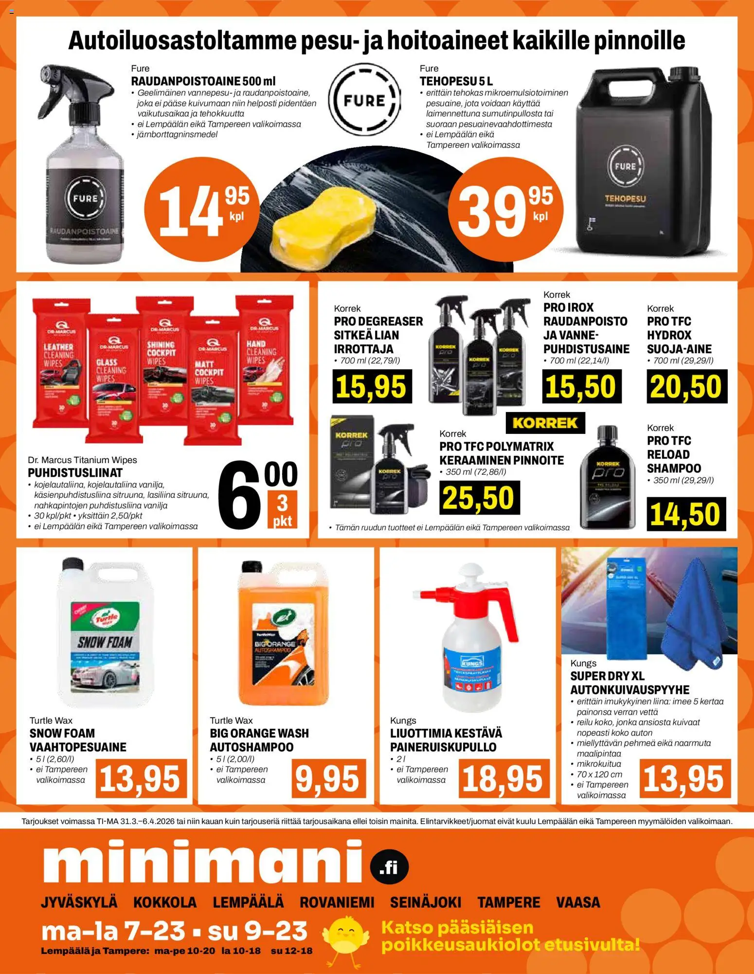 Minimani tarjoukset – voimassa 31.03.2026 alkaen | Sivu: 16 | Tuotteet: Shampoo, Puhdistusliinat, Puhdistusaine