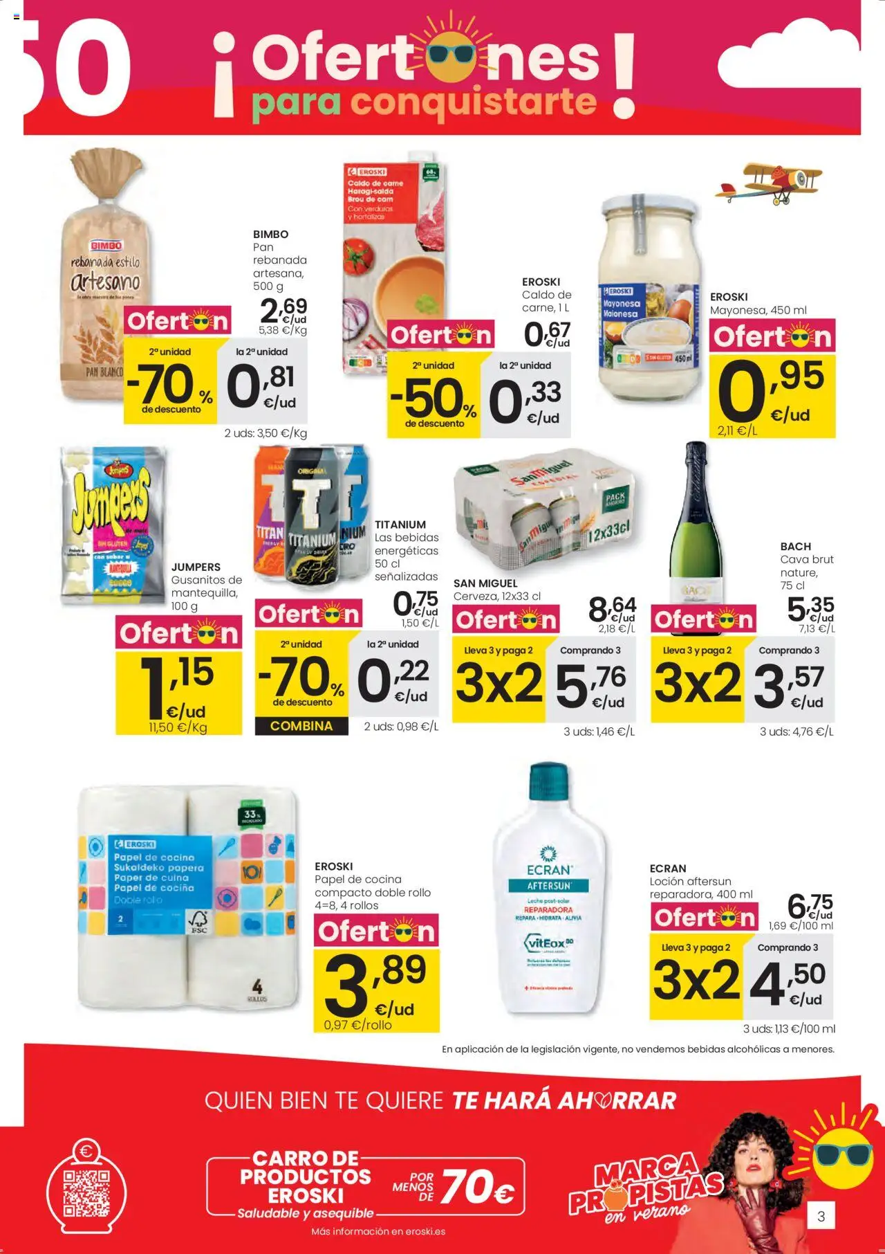 Eroski - Para conquistarte Mercat │ válido desde el 12.06.2025 | Página: 3 | Productos: Pan, Οθόνη προβολής, Cocina, Συσκευή ροής