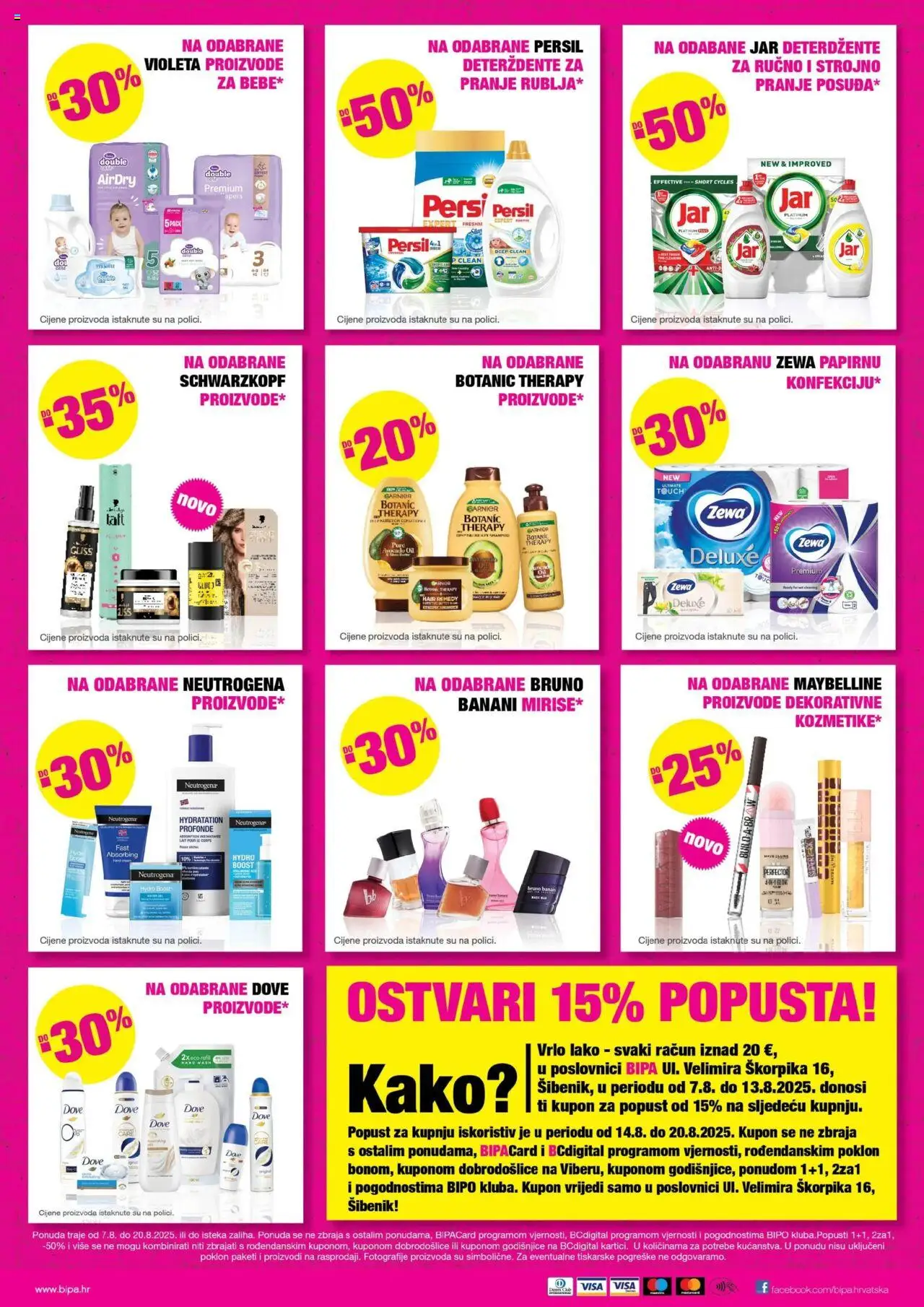 Bipa katalog | vrijedi od 07.08.2025 | Stranica: 2 | Proizvodi: Jar, Zewa, Dove, Garnier