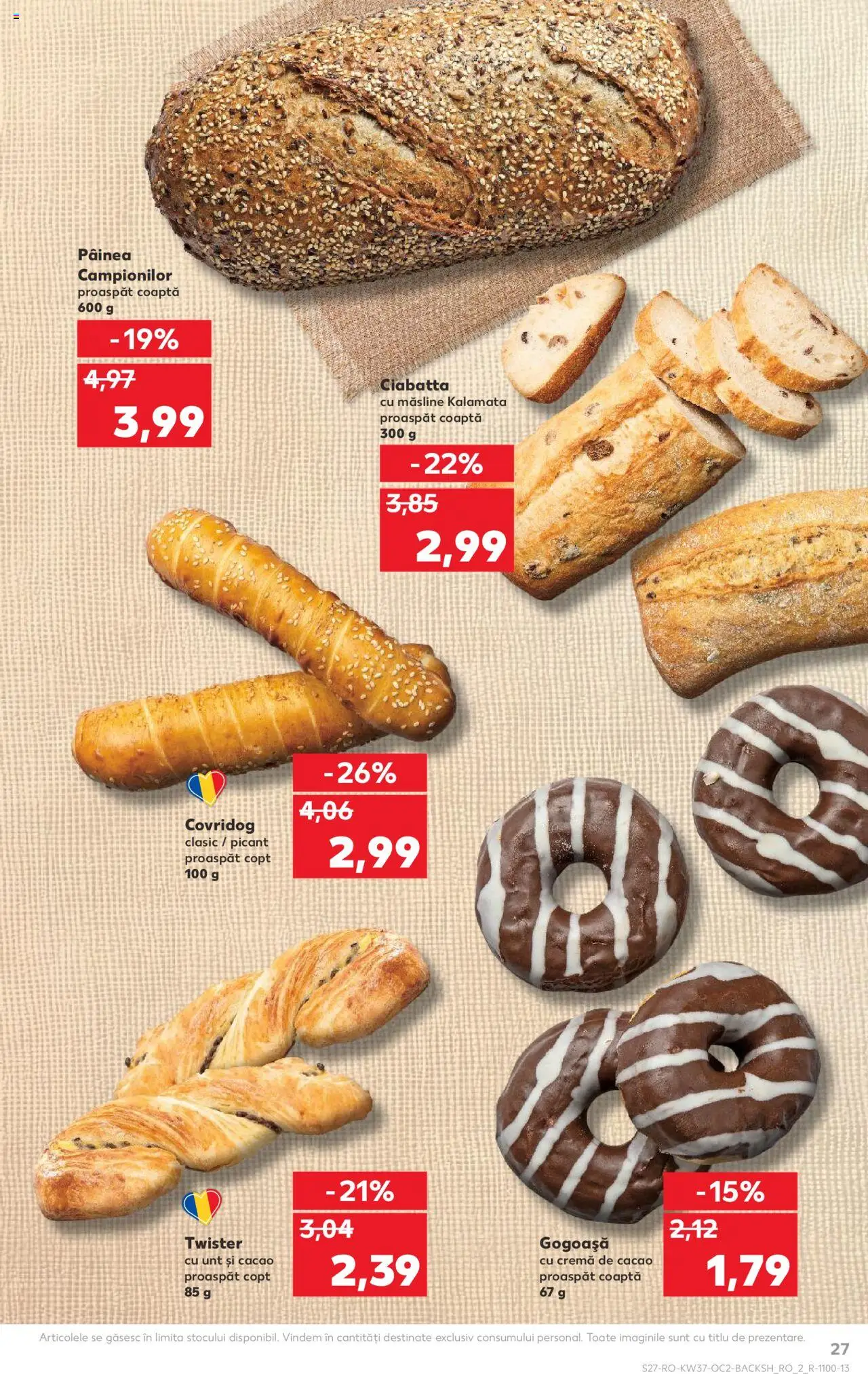 Kaufland RO akciós ujság - amely érvényes a következő dátumtól: 10.09.2025 | Oldal: 27 | Termékek: Ciabatta