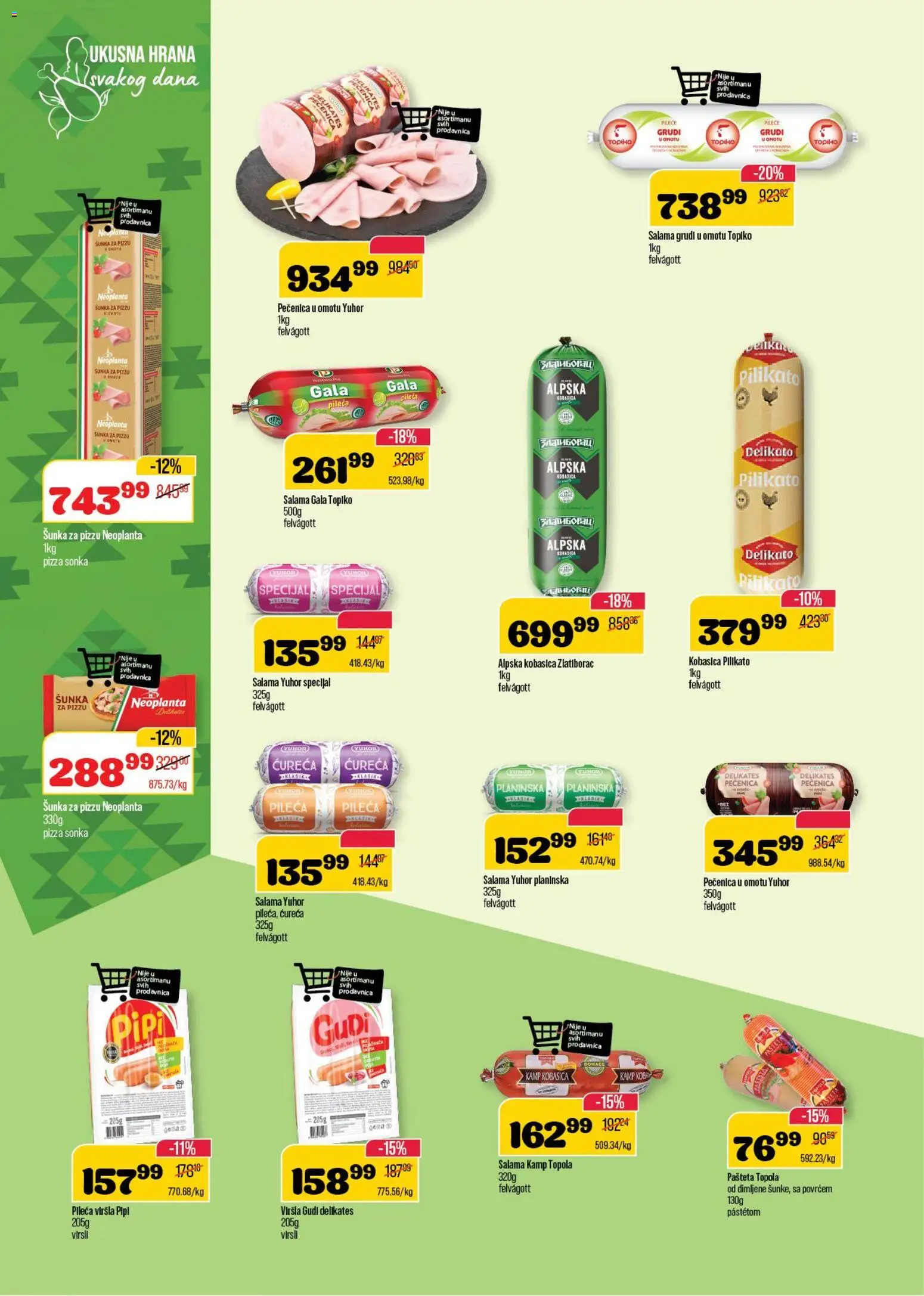 Senta Promet katalog - važi od 03.12.2025 | Strana: 6 | Proizvode: Salama, Šunka, Kobasica, Pečenica