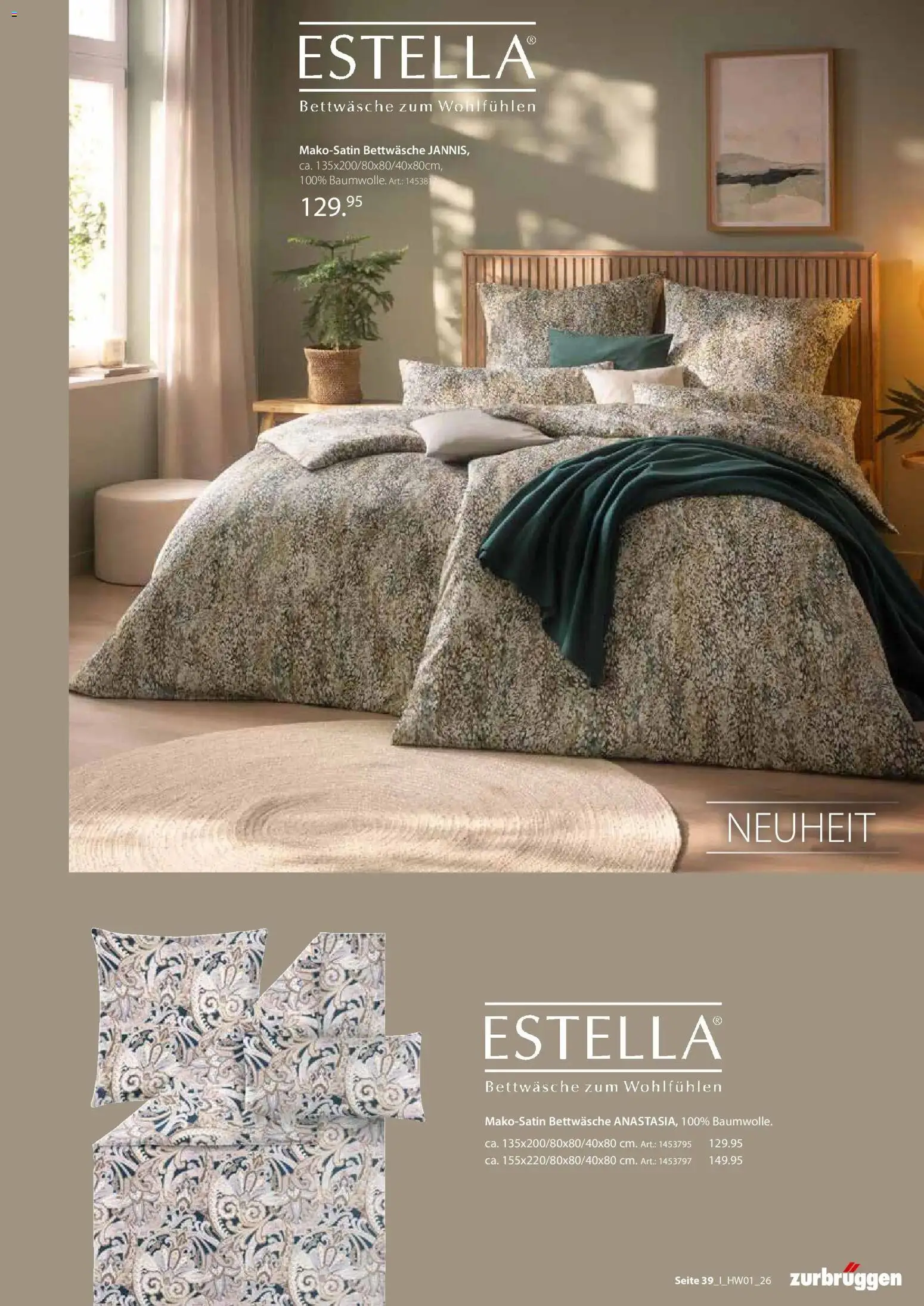 Zurbrüggen Ihr Einrichtungshaus der Extraklasse – gültig ab 27.03.2026 | Seite: 39 | Produkte: Bettwäsche