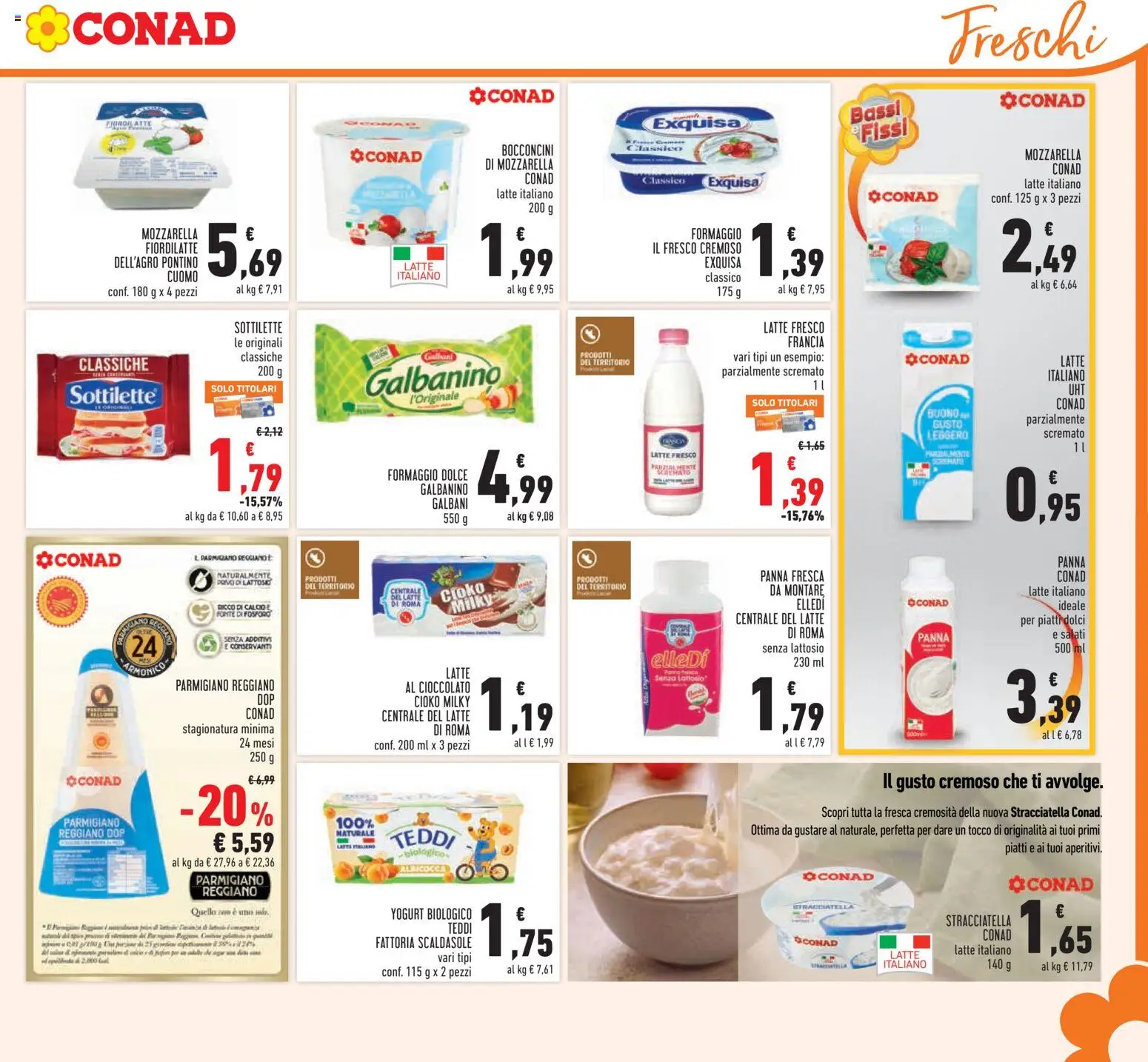 Volantino Conad del 08.04.2026 | Pagina: 11 | Prodotti: Cioccolato, Mozzarella, Latte, Parmigiano reggiano
