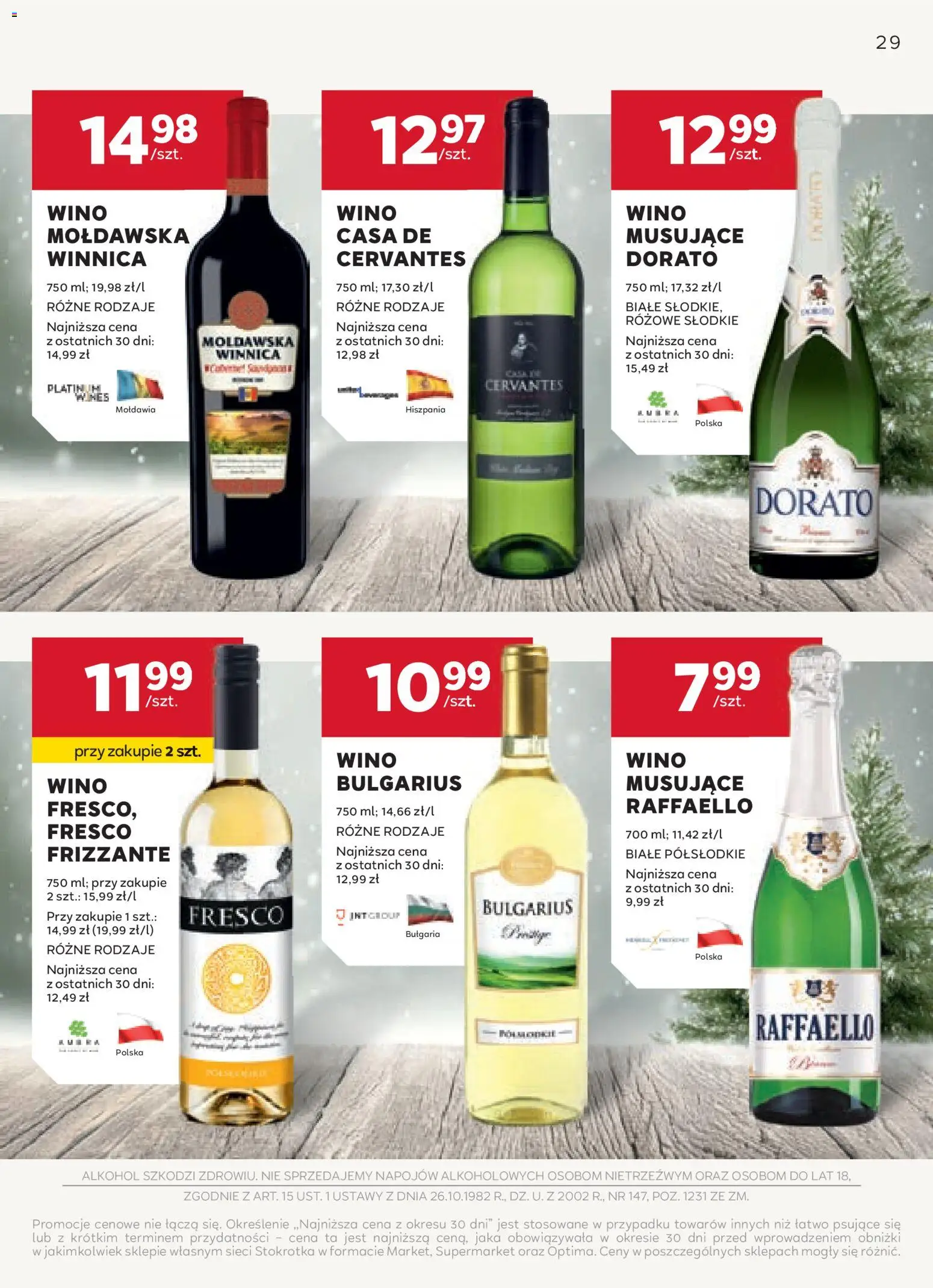 Stokrotka Gazetka - Oferta alkoholowa od 04.12.2025 | Strona: 29 | Produkty: Stokrotka, Wino, Fresco, Alkohol