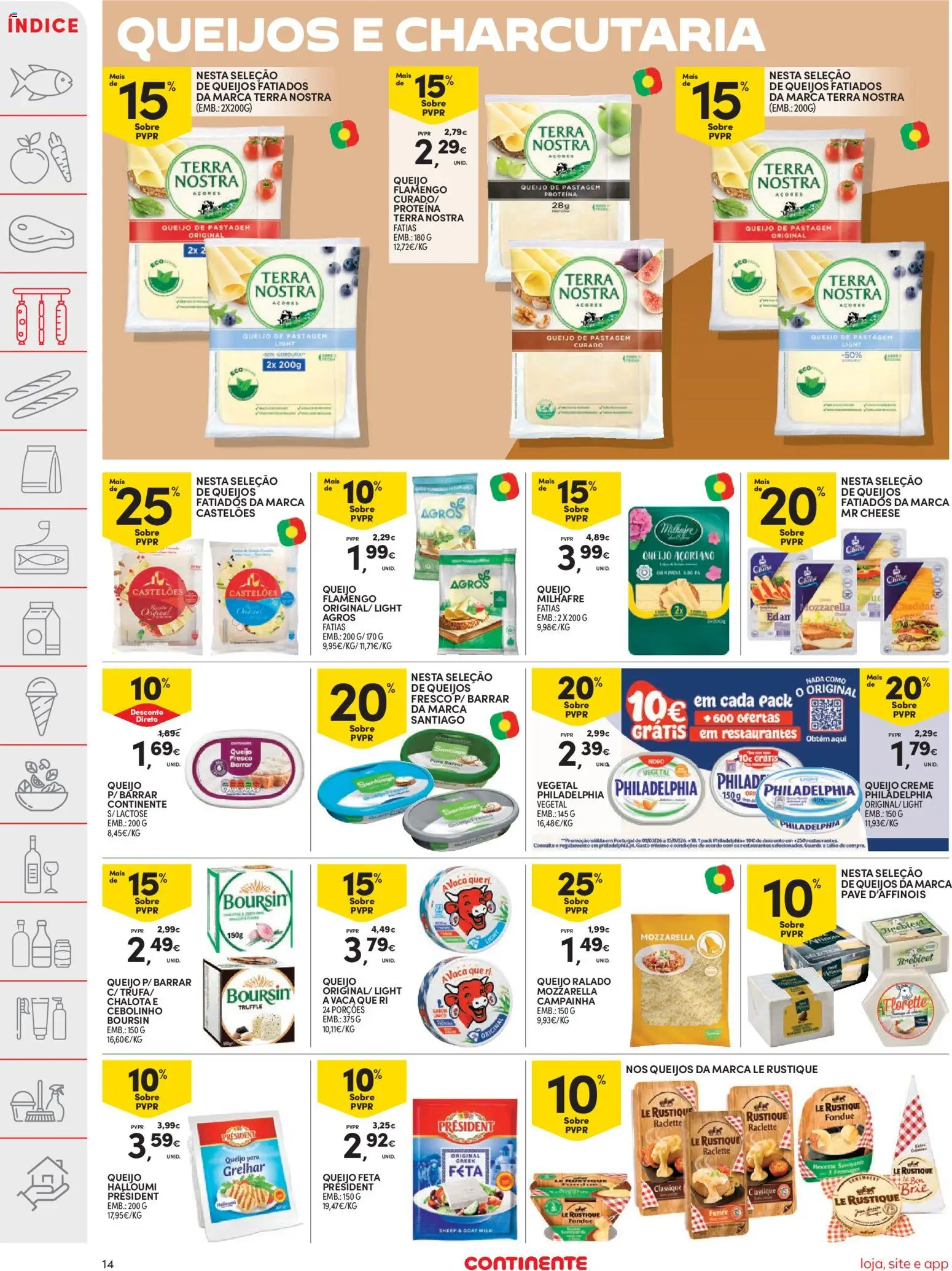 Continente folheto │ válido de 28.04.2026 | Página: 14 | Produtos: Campainha, Cheddar, Creme, Proteina